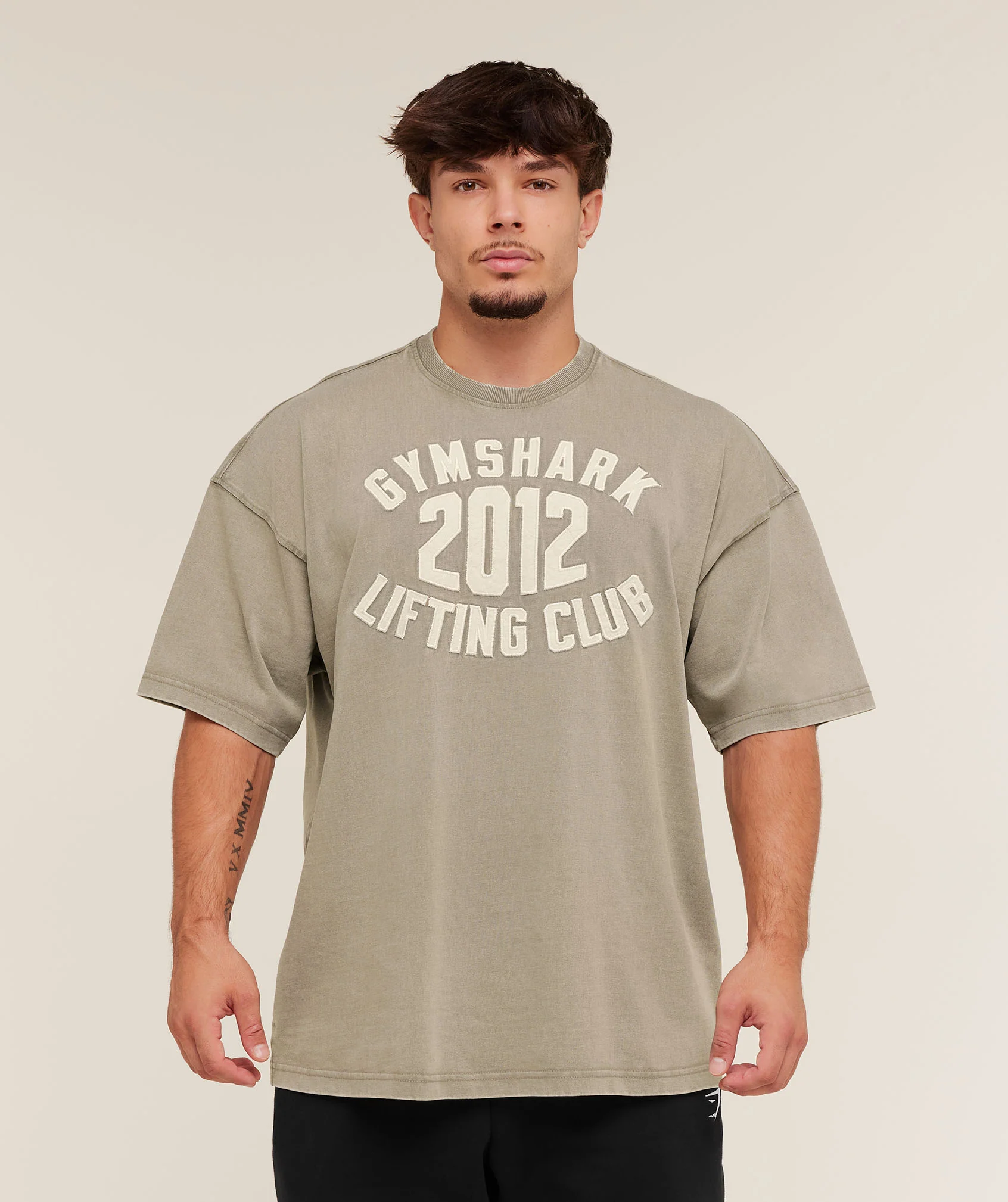 Gymshark 2012 Lifting Club T-Shirt - Linen Brown - Image 3
