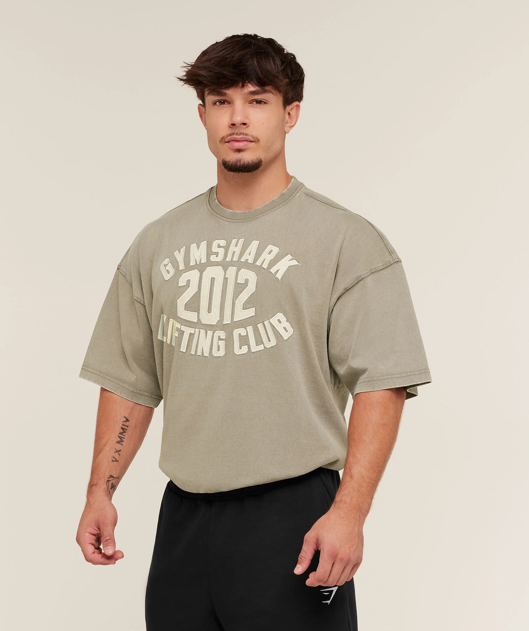 Gymshark 2012 Lifting Club T-Shirt - Linen Brown - Image 4