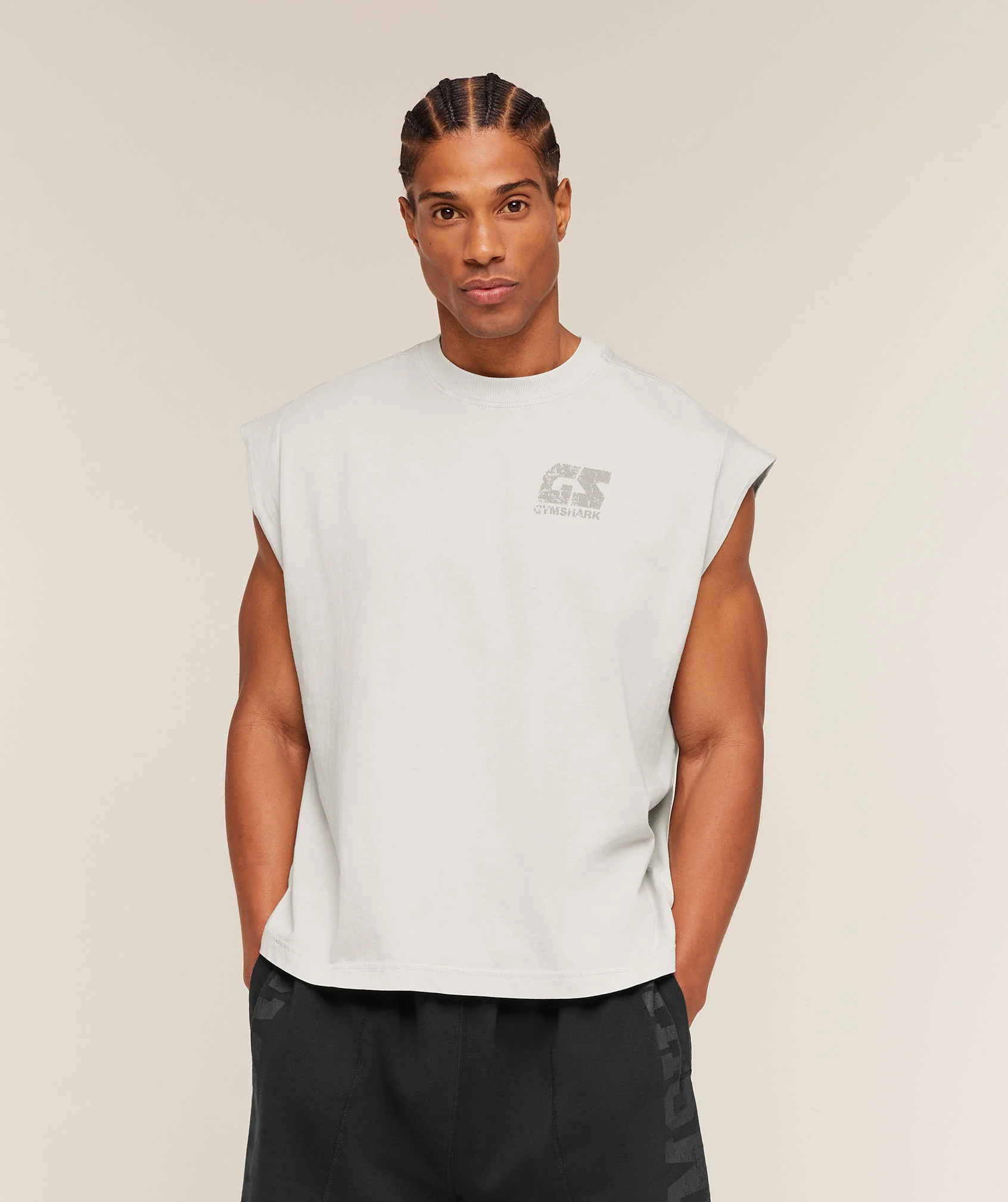 Gymshark Accent Capped Sleeve T-Shirt - Light Grey - Image 3