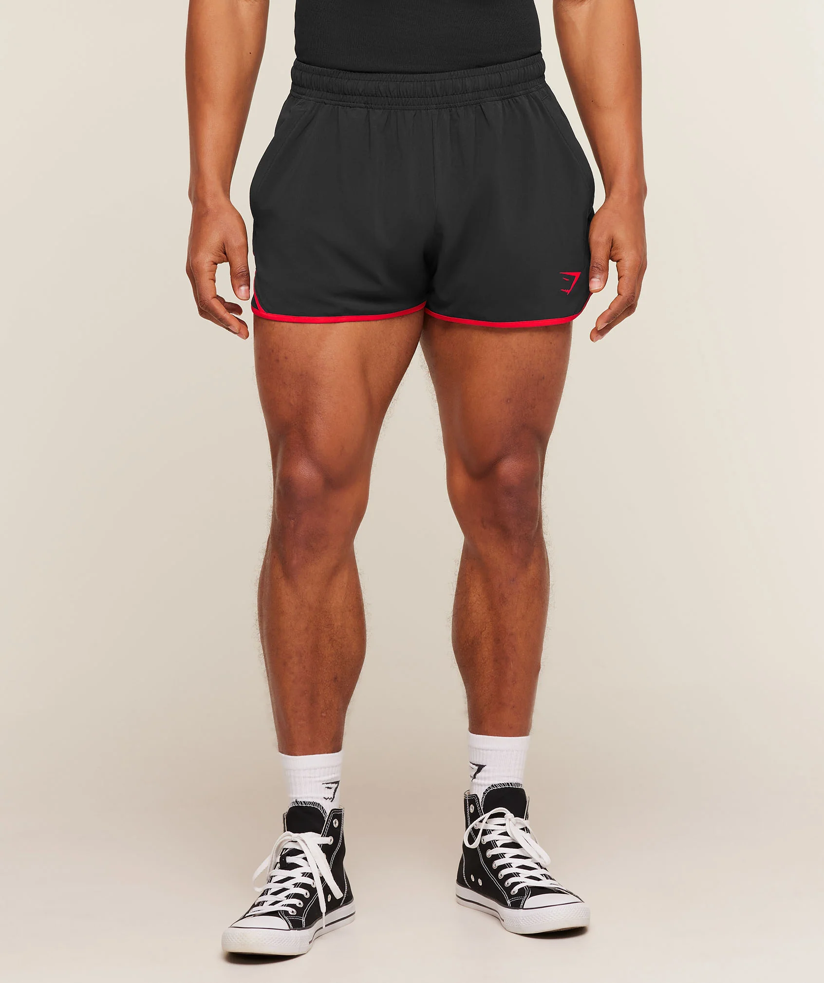 Gymshark Accent Conditioning Shorts - Black/Conditioning Red
