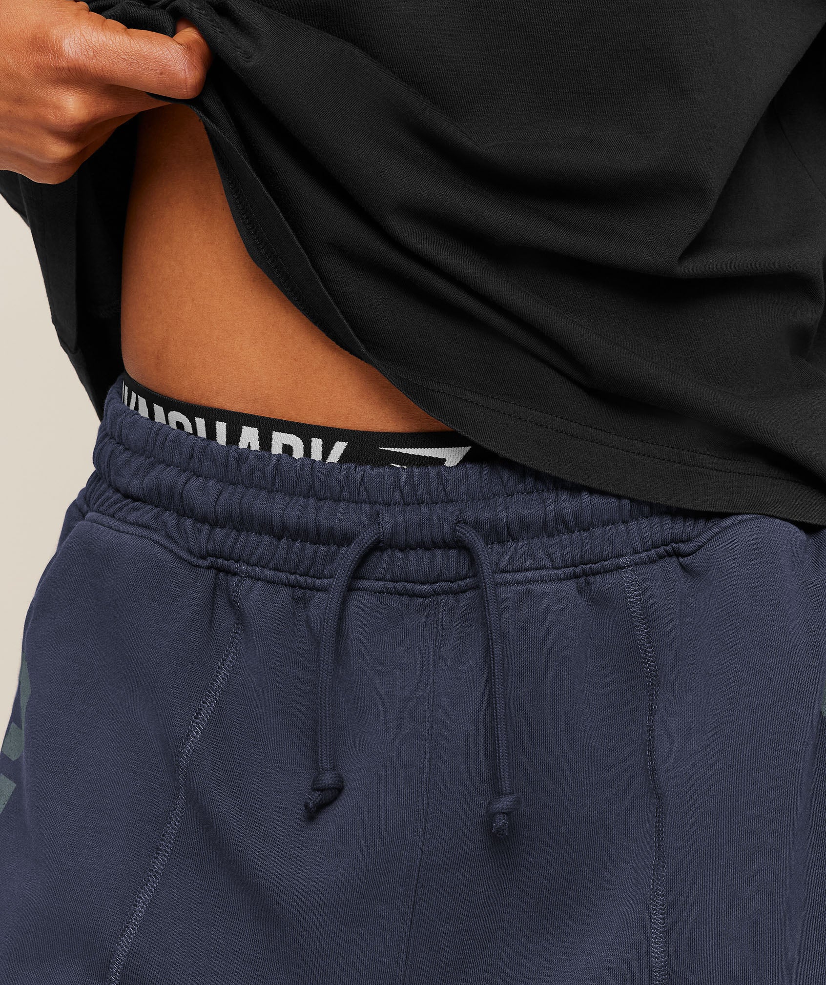 Gymshark Accent Graphic Sweat Shorts - Heavy Blue - Image 6