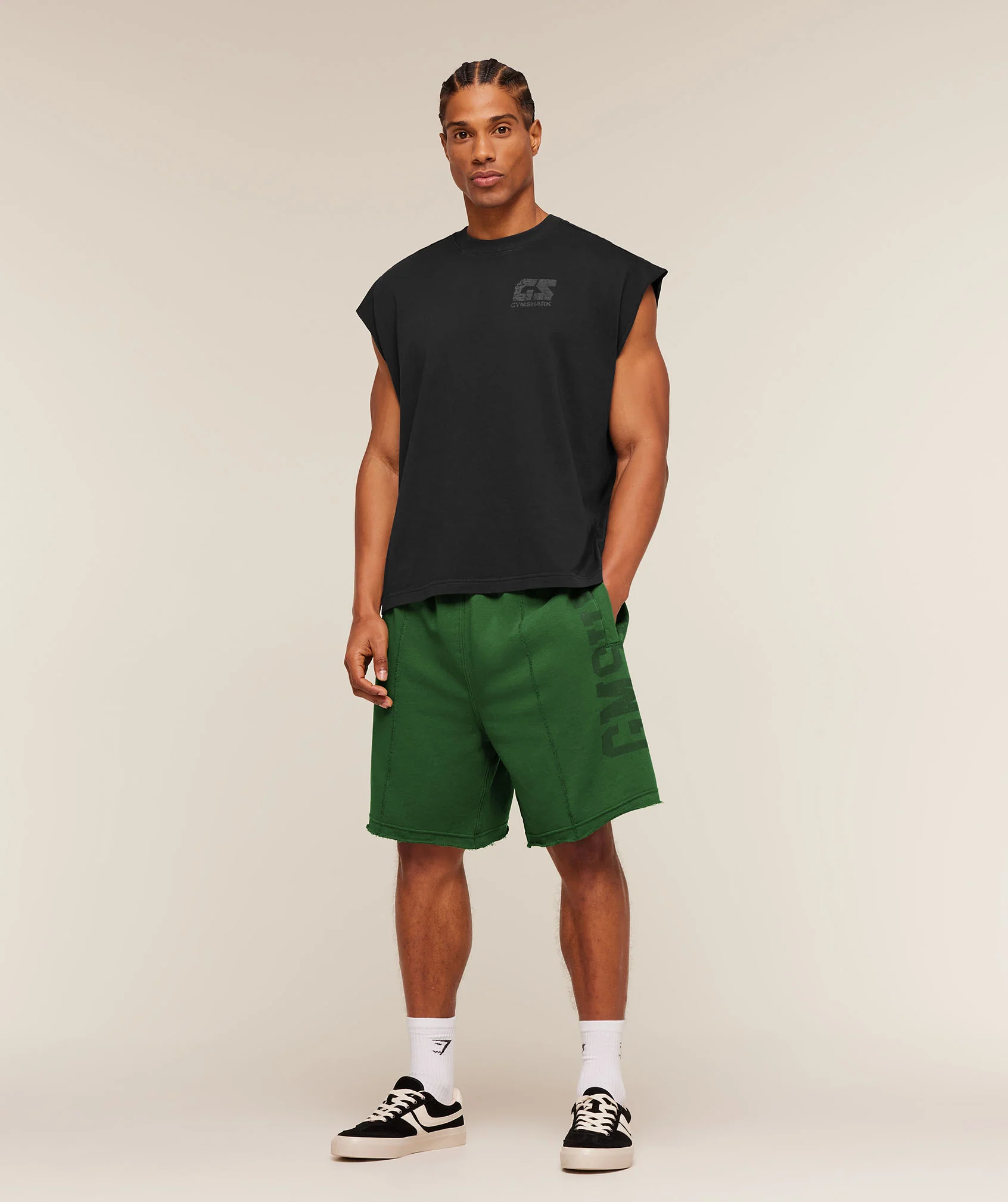 Gymshark Accent Graphic Sweat Shorts - Athletic Green - Image 4