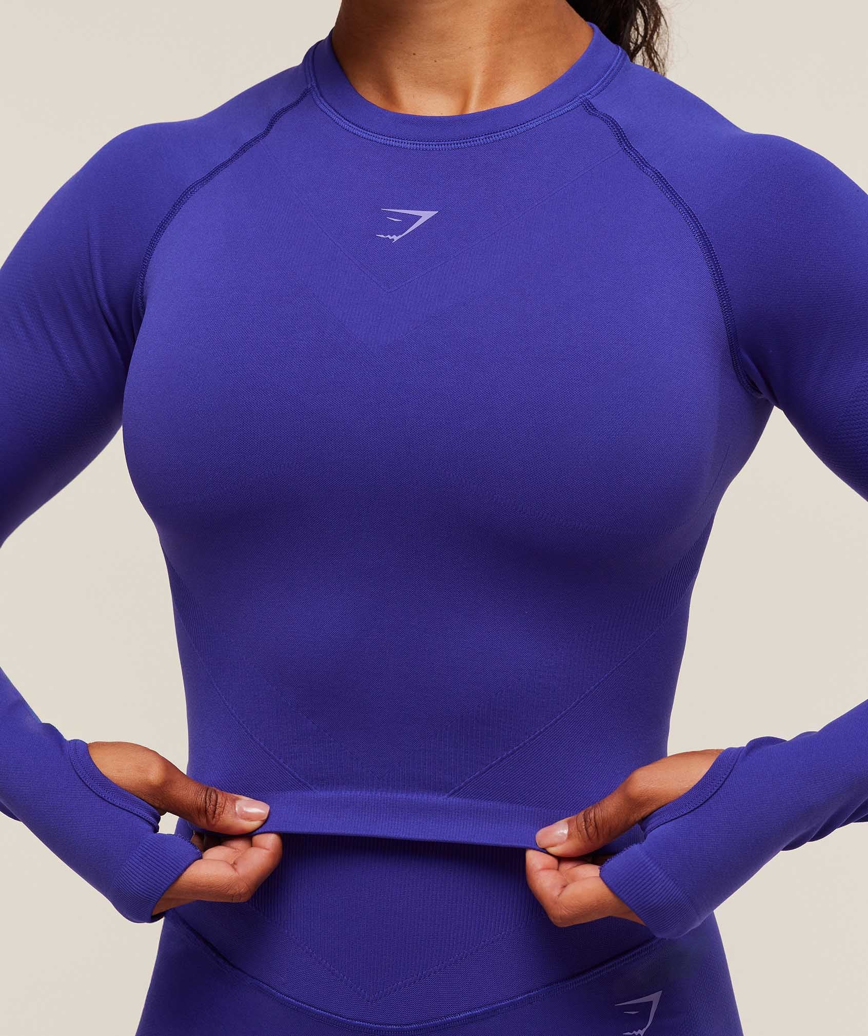 Gymshark Activate Long Sleeve Crop Top - Cobalt Purple - Image 5