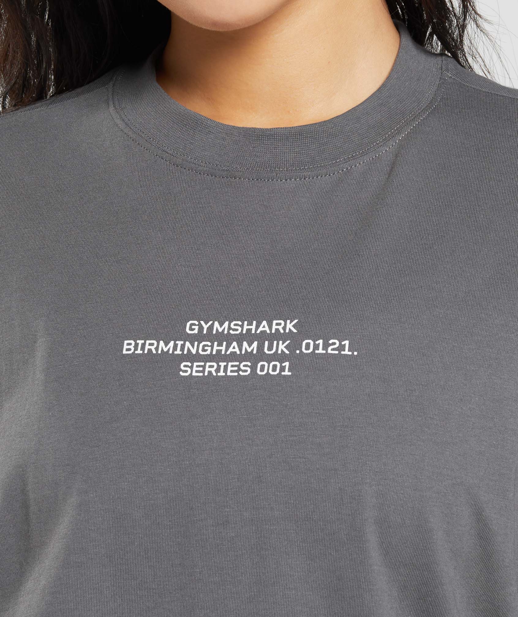 Gymshark Activated Graphic Oversized T-Shirt - Silhouette Grey - Image 3