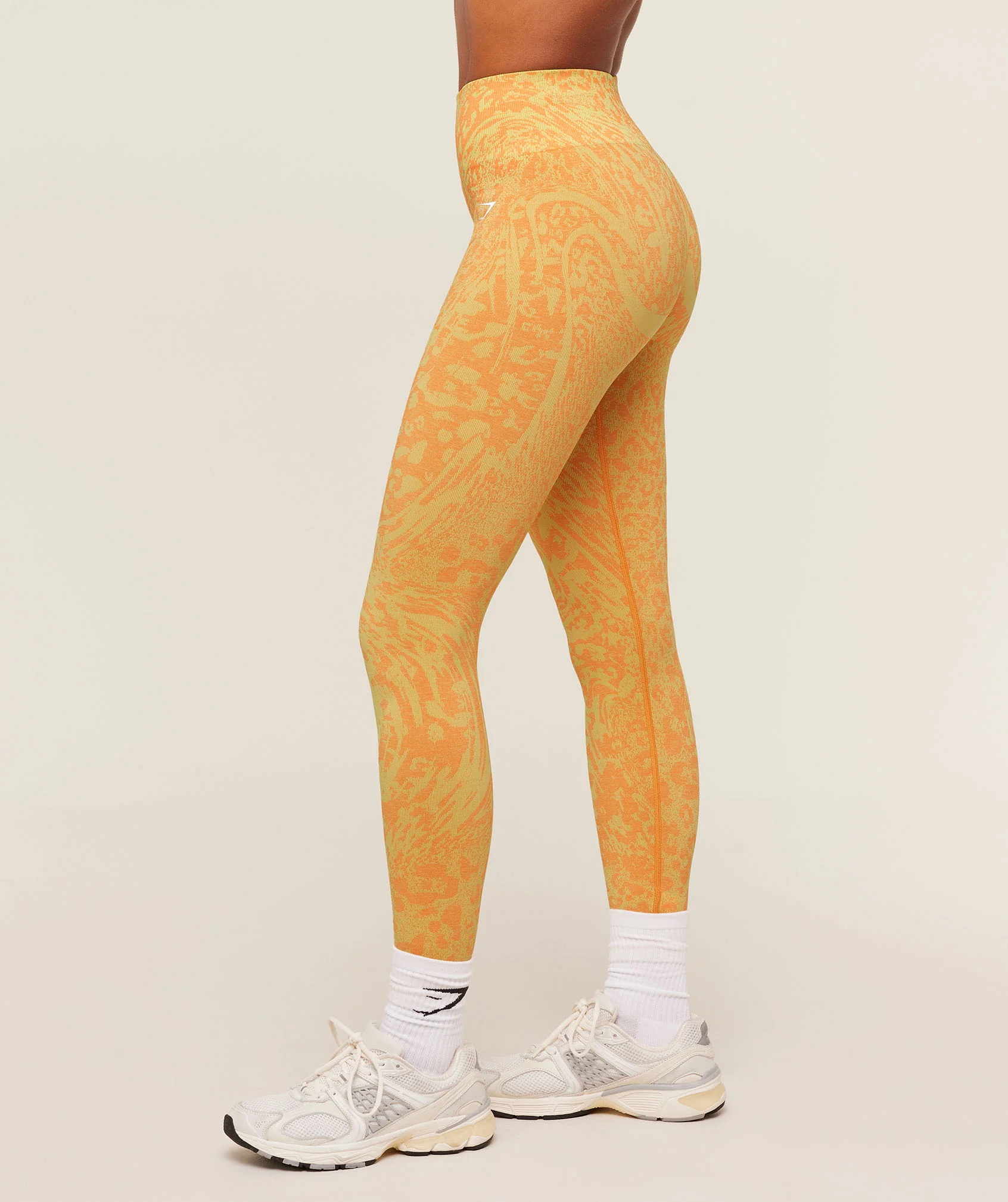Gymshark Adapt Animal X Whitney Leggings - Sorbet Yellow / Dayglow Peach - Image 4