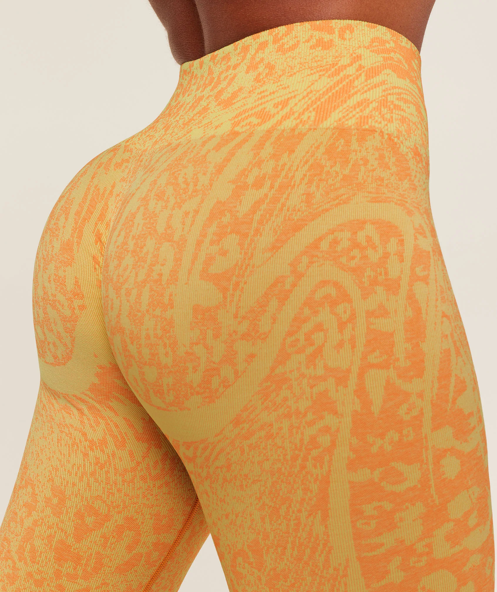 Gymshark Adapt Animal X Whitney Leggings - Sorbet Yellow / Dayglow Peach - Image 6