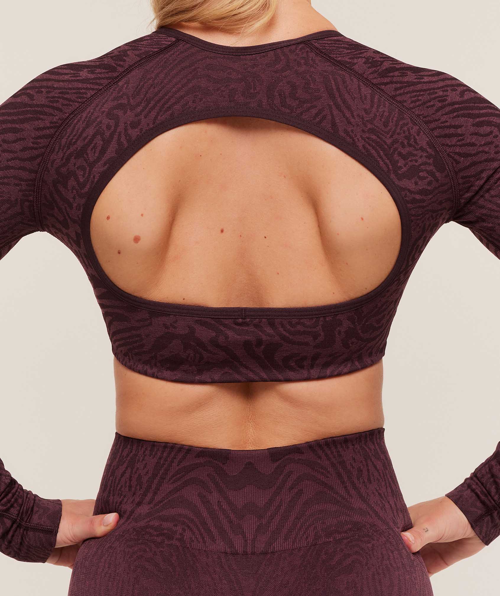 Gymshark Adapt Animal Long Sleeve Crop Top - Cherry Purple/Reset Pink - Image 6