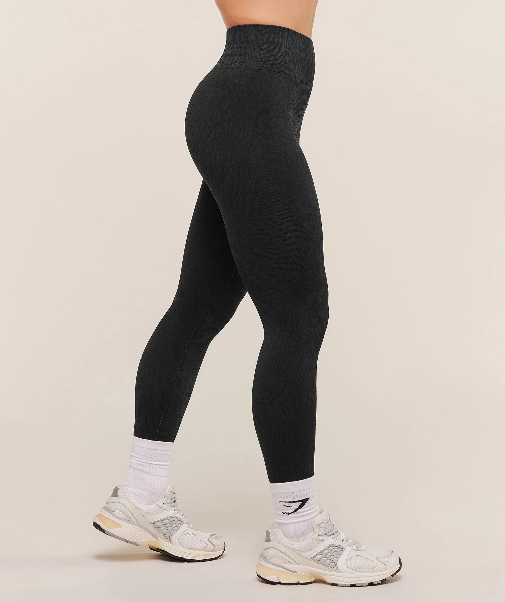 Gymshark Adapt Animal Seamless Leggings - Black/Asphalt Grey - Image 3