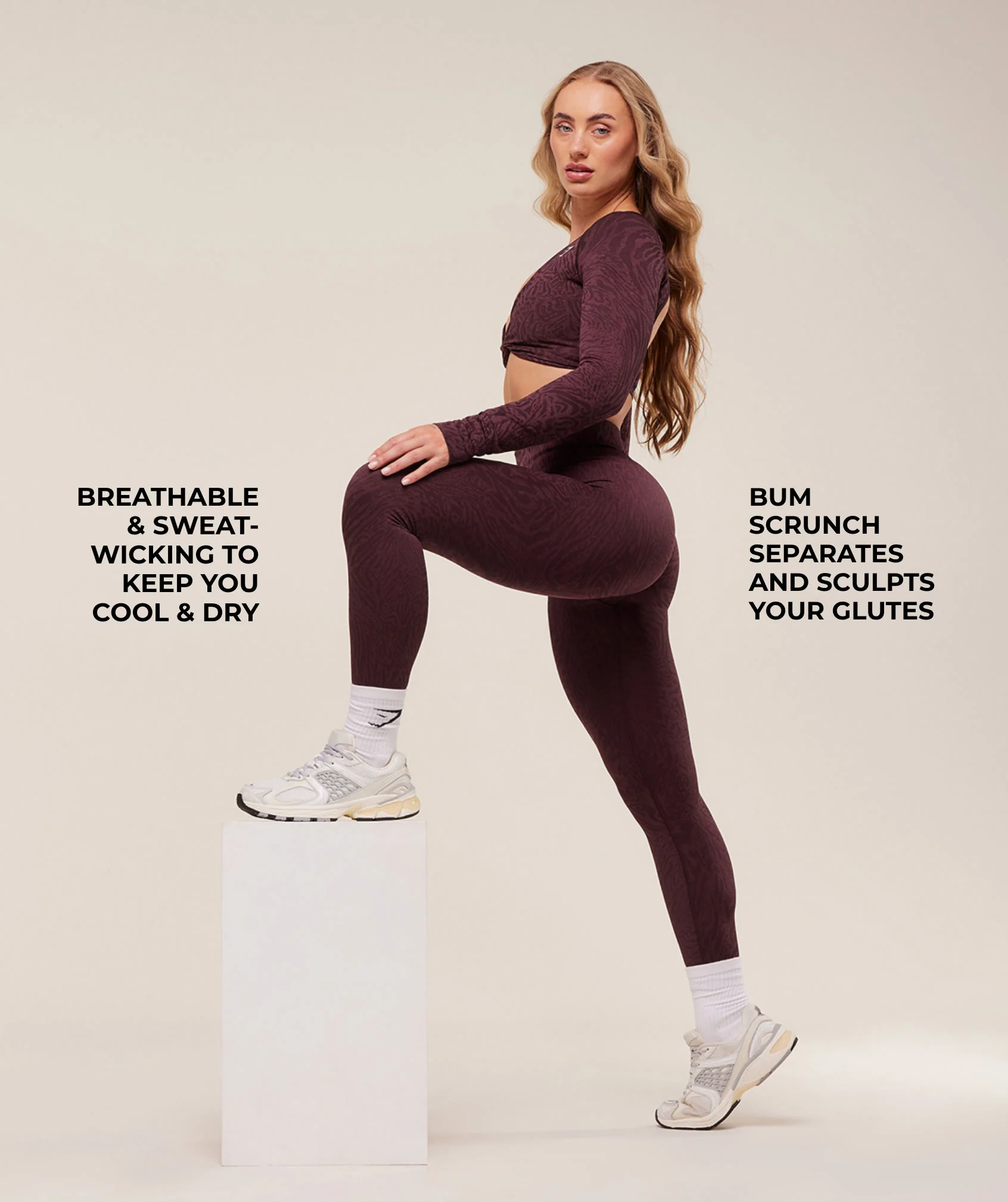 Gymshark Adapt Animal Seamless Leggings - Cherry Purple/Reset Pink - Image 2