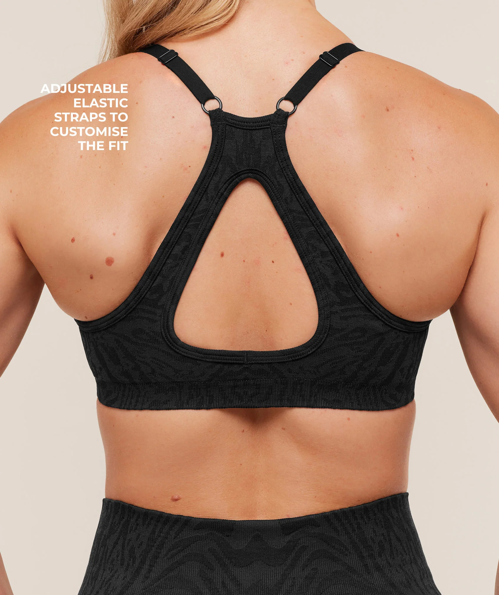 Gymshark Adapt Animal Seamless Sports Bra - Black/Asphalt Grey - Image 5