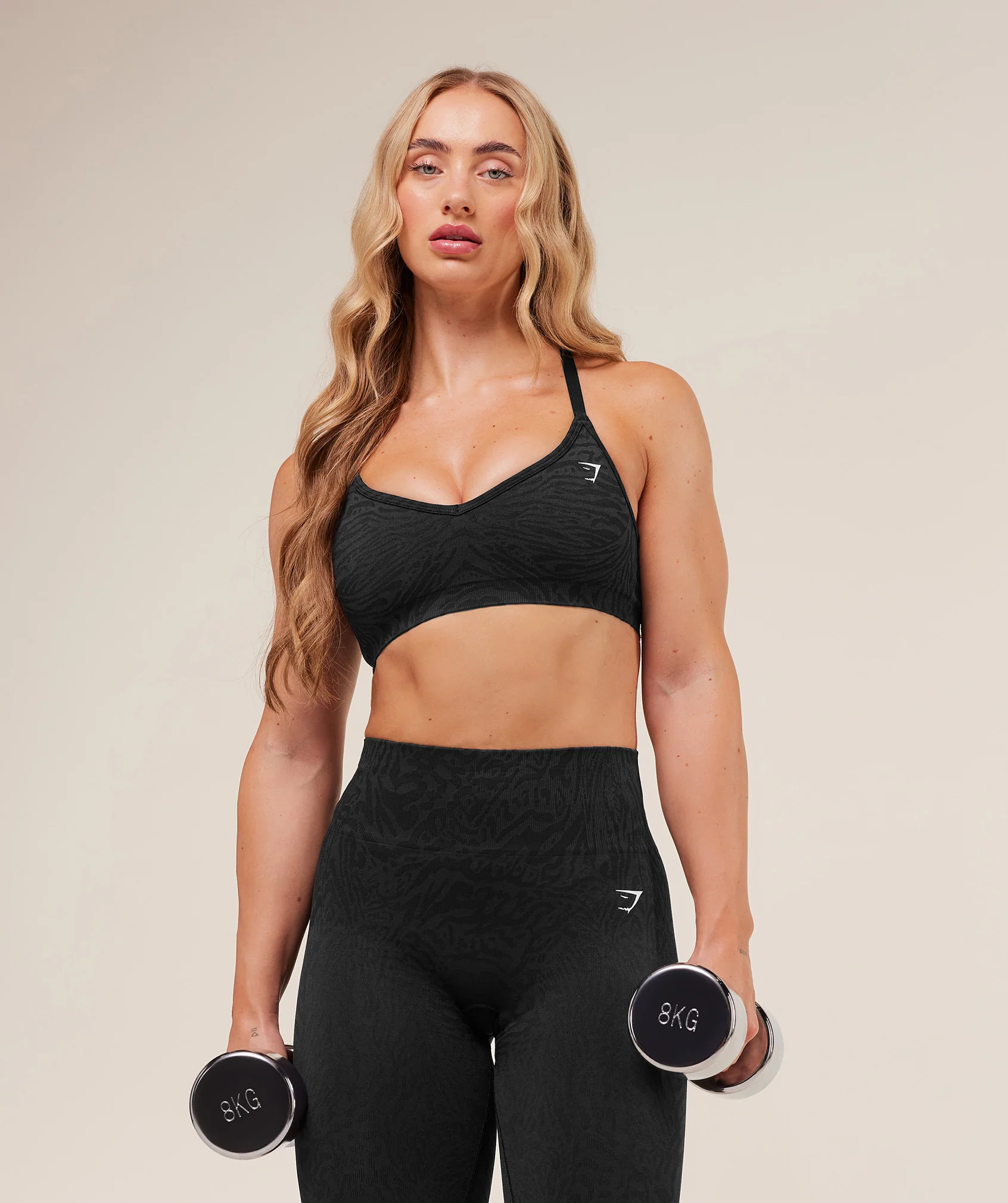 Gymshark Adapt Animal Seamless Sports Bra - Black/Asphalt Grey - Image 7
