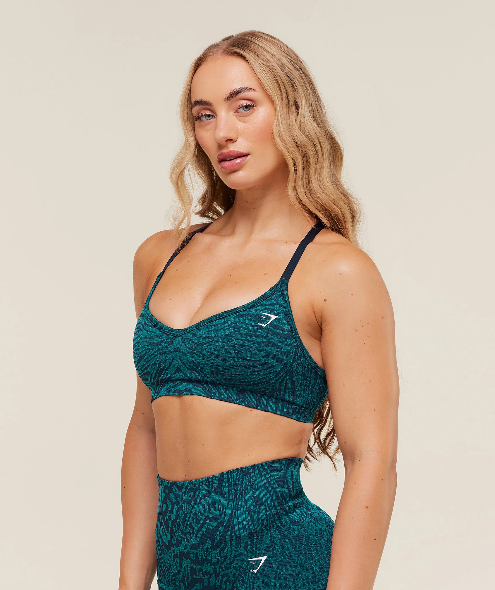 Gymshark Adapt Animal Seamless Sports Bra - Navy/Brand Blue - Image 3