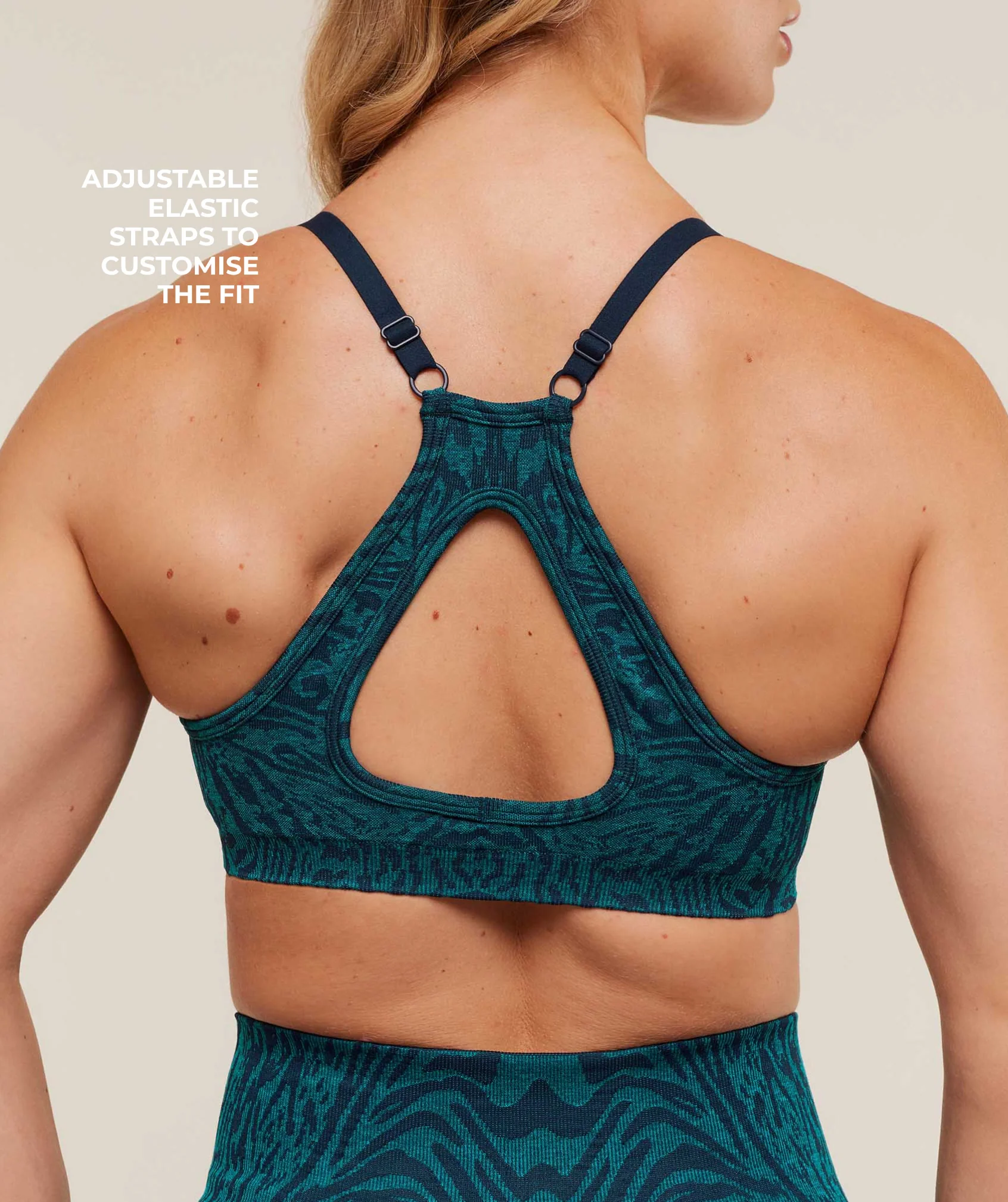 Gymshark Adapt Animal Seamless Sports Bra - Navy/Brand Blue - Image 5