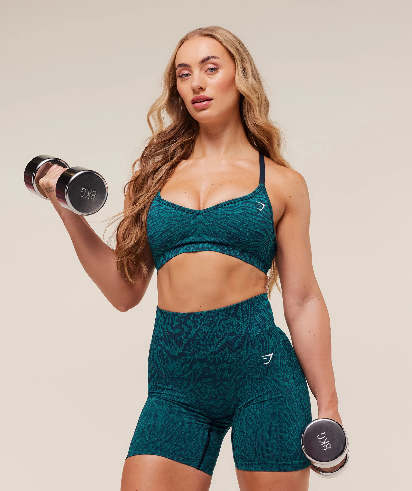 Gymshark Adapt Animal Seamless Sports Bra - Navy/Brand Blue - Image 7