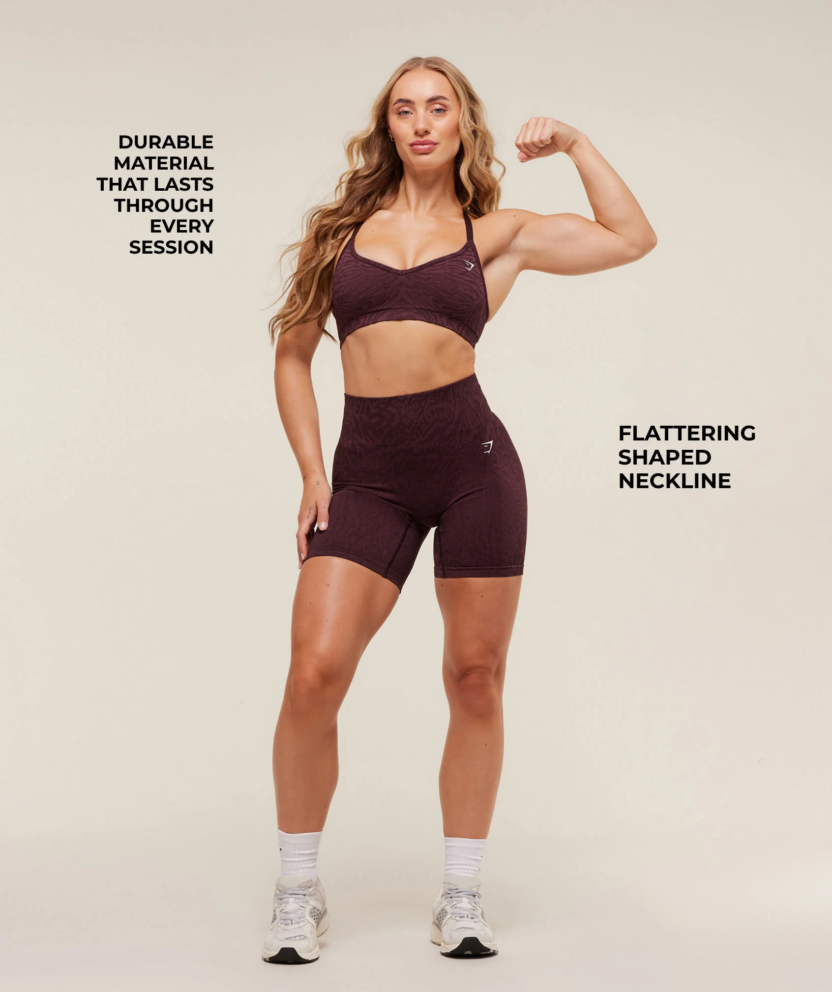Gymshark Adapt Animal Seamless Sports Bra - Cherry Purple/Reset Pink - Image 2