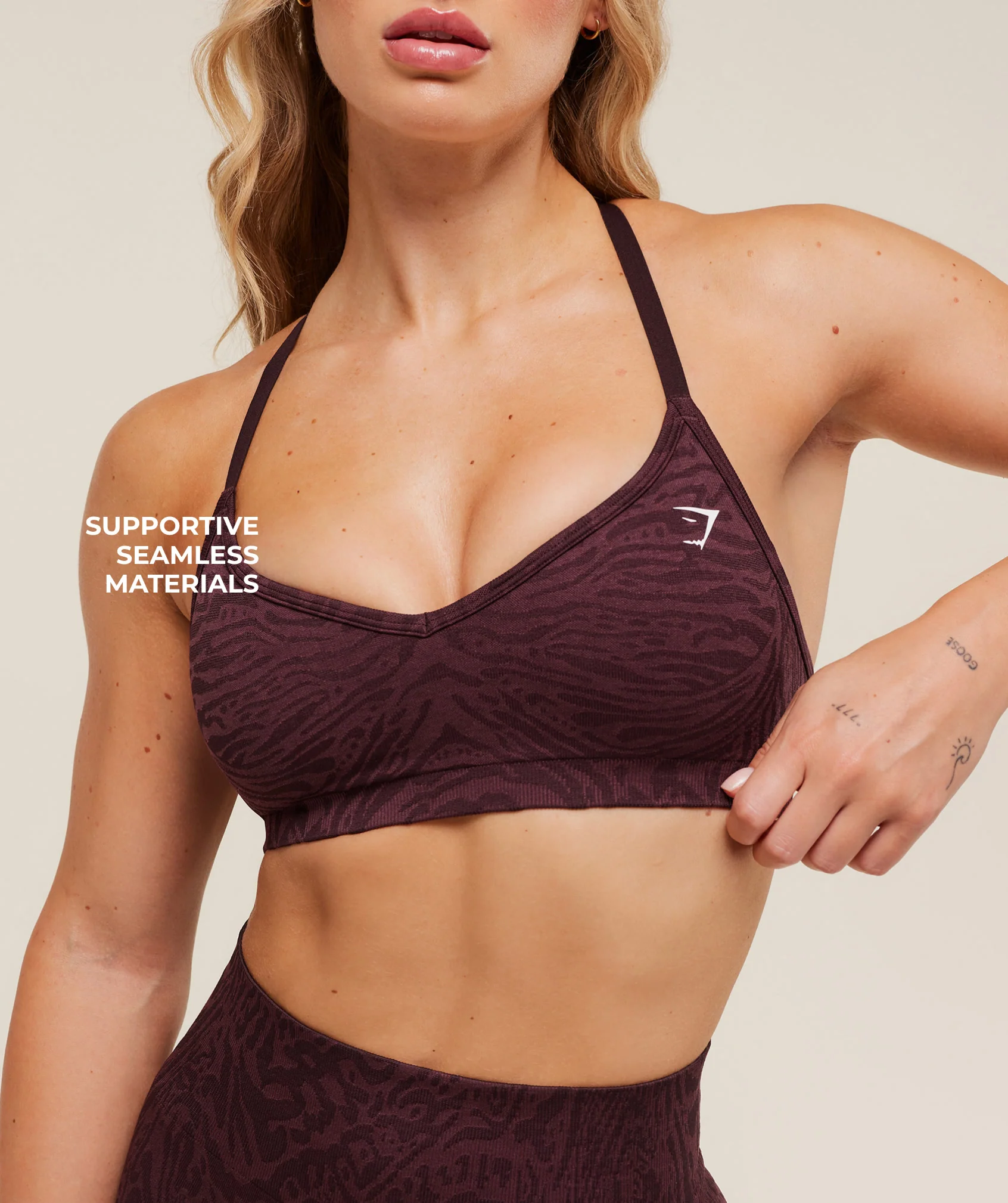 Gymshark Adapt Animal Seamless Sports Bra - Cherry Purple/Reset Pink - Image 5
