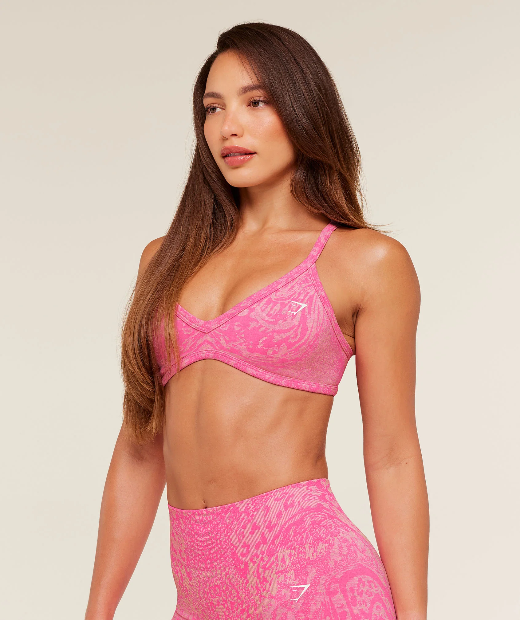 Gymshark Adapt Animal X Whitney Sports Bra - Electric Pink / Sorbet Yellow - Image 4