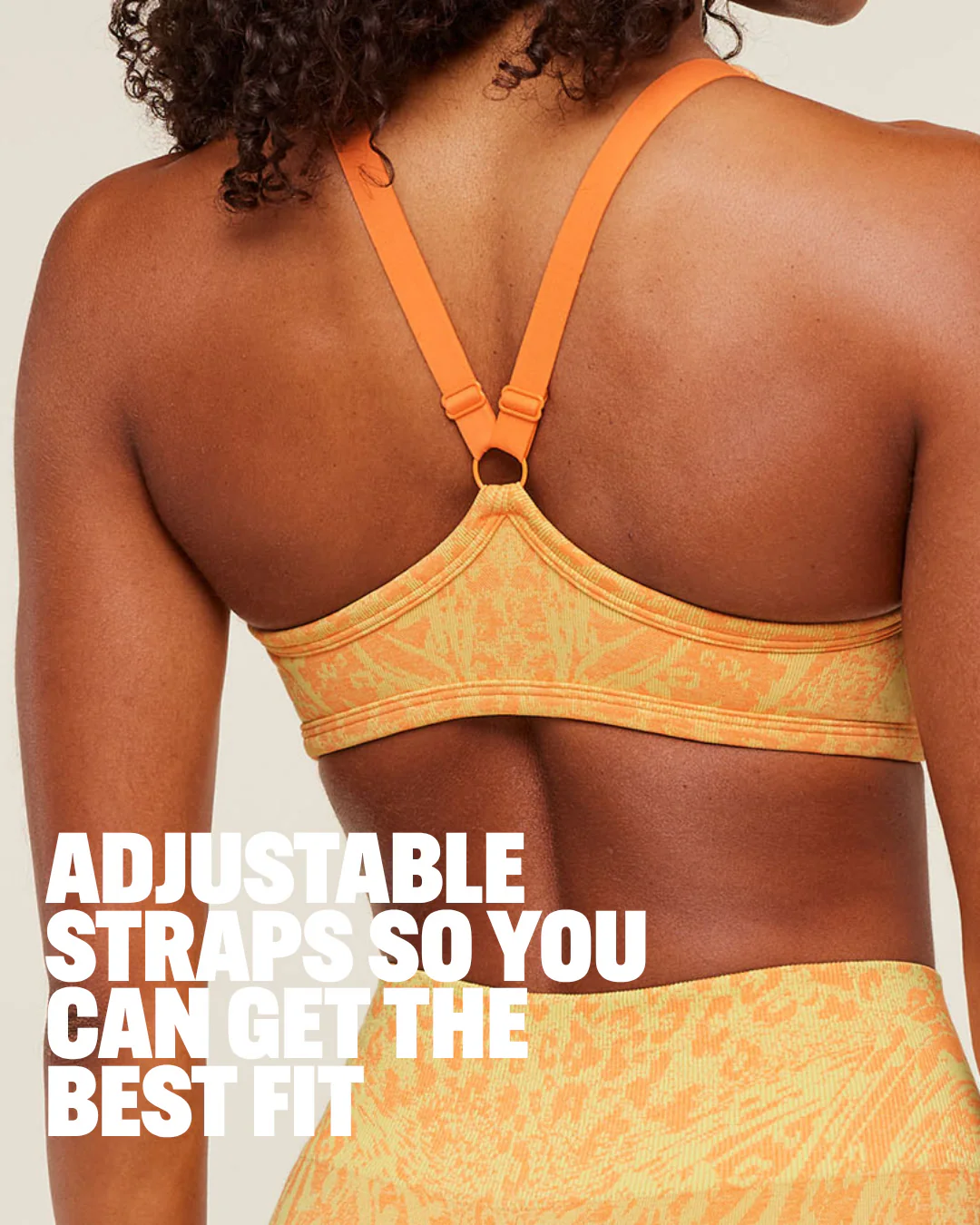 Gymshark Adapt Animal X Whitney Sports Bra - Sorbet Yellow / Dayglow Peach - Image 2