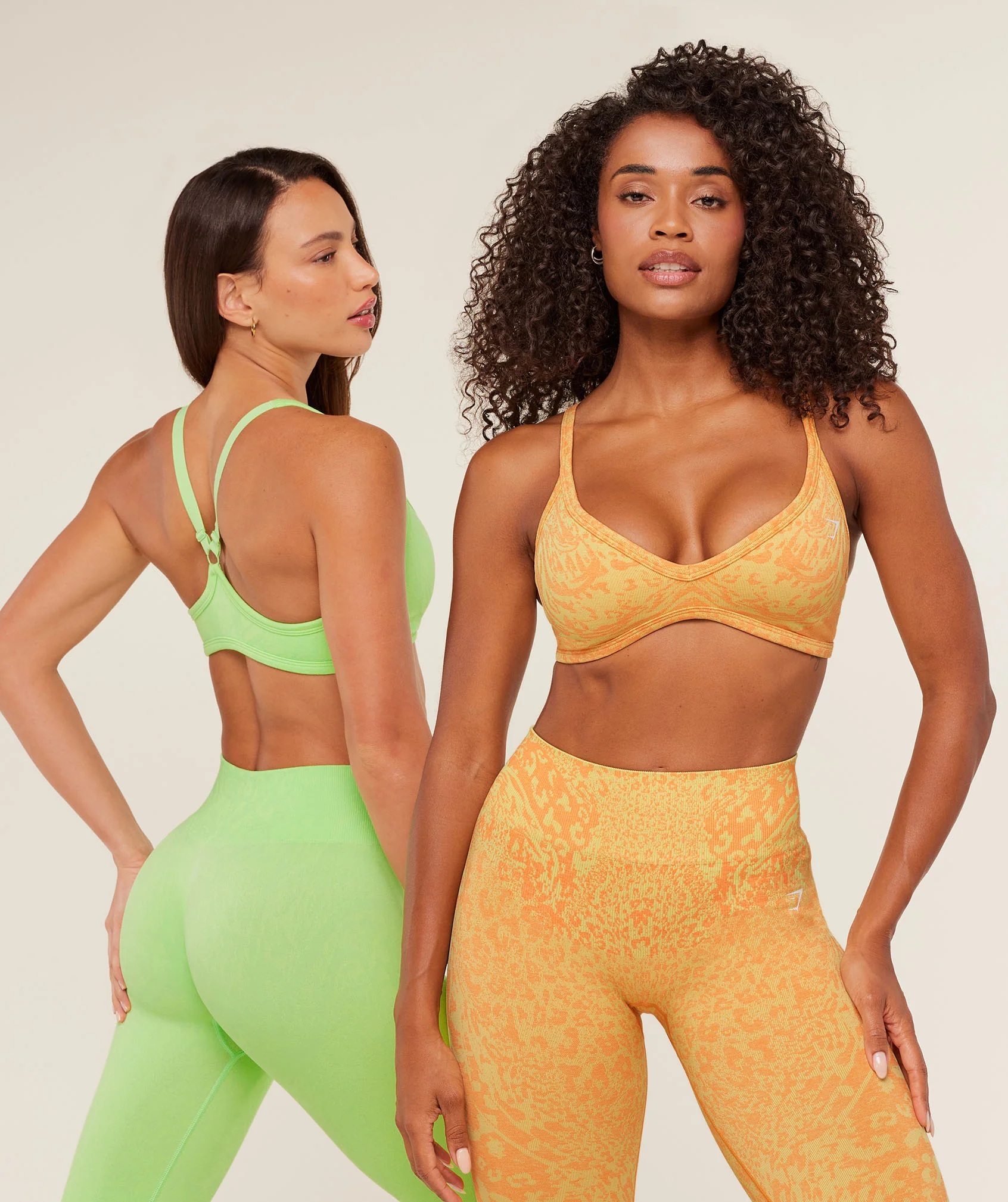 Gymshark Adapt Animal X Whitney Sports Bra - Sorbet Yellow / Dayglow Peach - Image 7