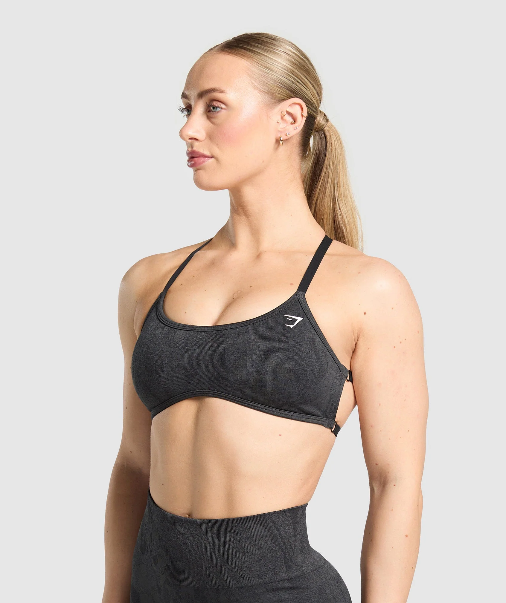 Gymshark Adapt Camo Cross Back Sports Bra - Asphalt Grey/Black - Image 3
