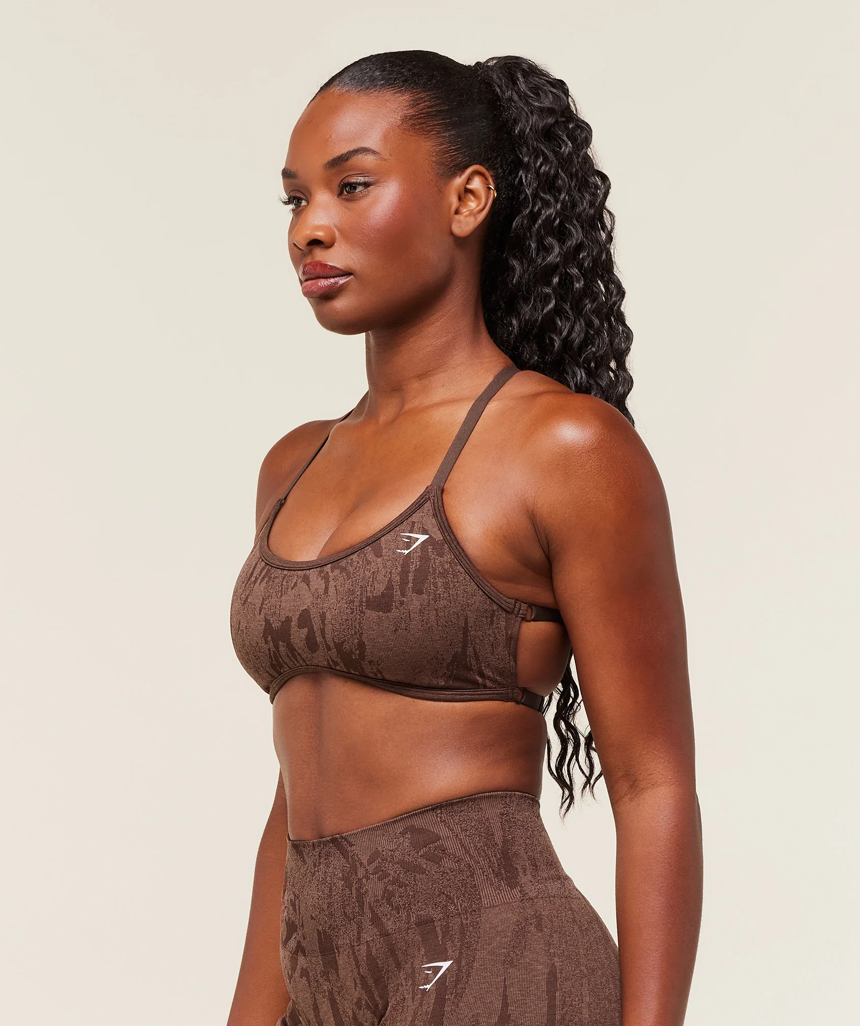 Gymshark Adapt Camo Cross Back Sports Bra - Archive Brown/Soft Brown - Image 3