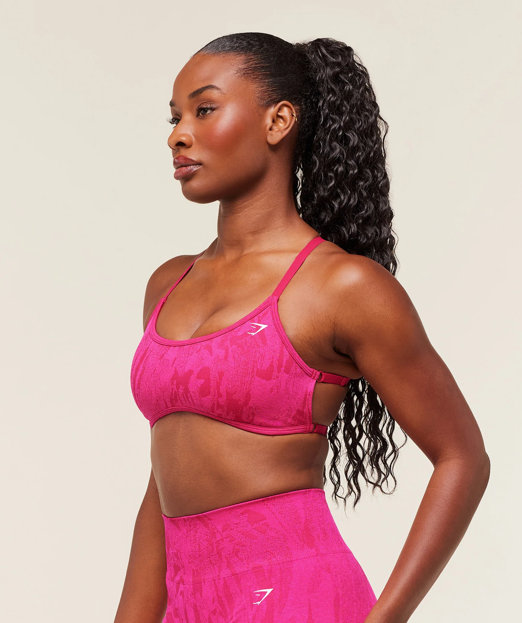 Gymshark Adapt Camo Cross Back Sports Bra - Build Pink/Energy Pink - Image 3