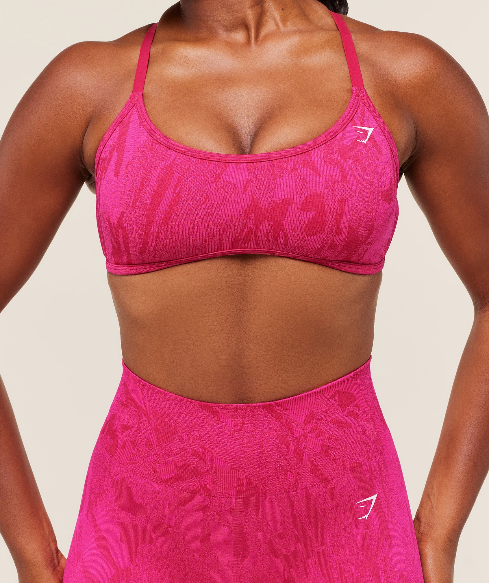 Gymshark Adapt Camo Cross Back Sports Bra - Build Pink/Energy Pink - Image 5
