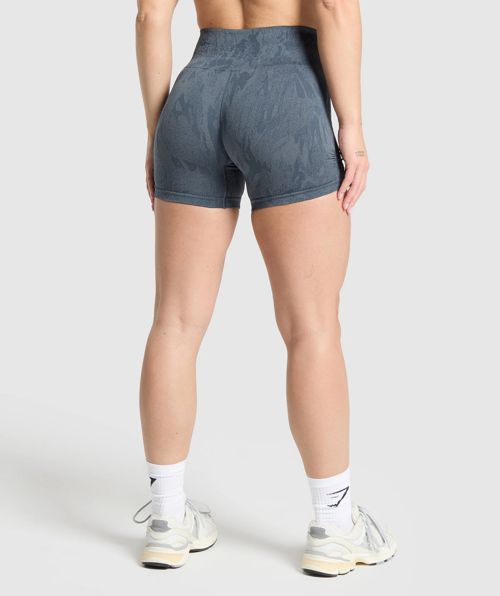 Gymshark Adapt Camo Seamless Shorts - Titanium Blue/Denim Grey - Image 2