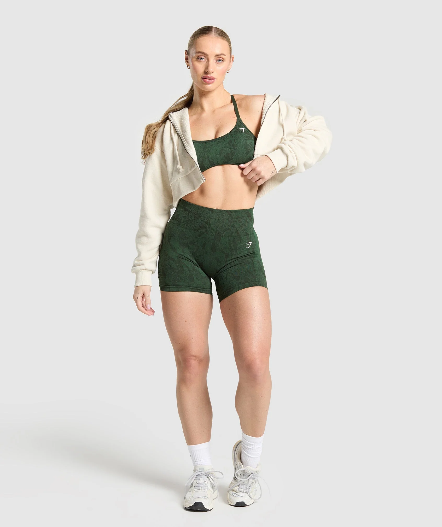 Gymshark Adapt Camo Seamless Shorts - Trail Green/Classic Green - Image 4