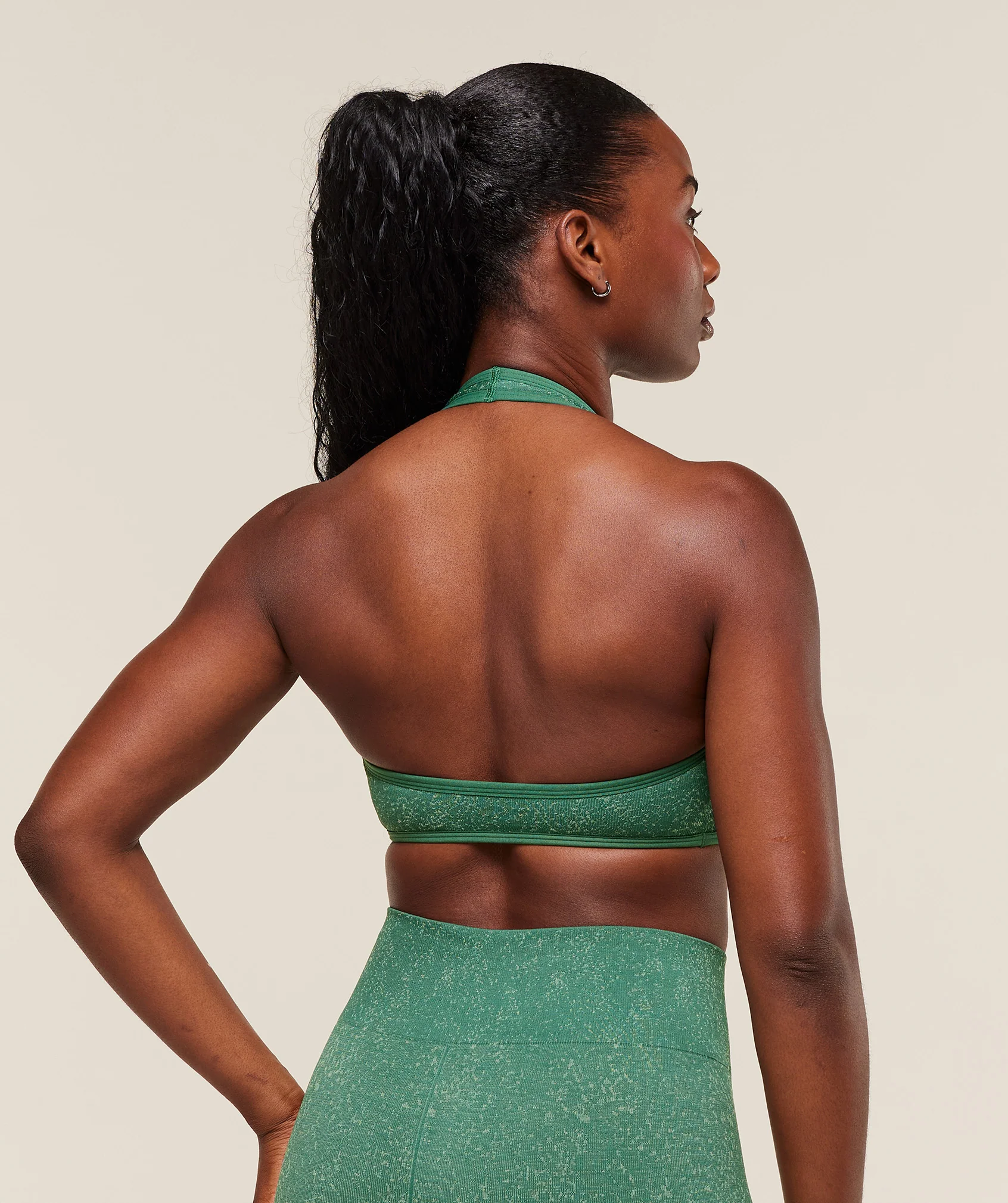 Gymshark Adapt Fleck x Whitney Halterneck Sports Bra - Lift Green/Clay Green - Image 2
