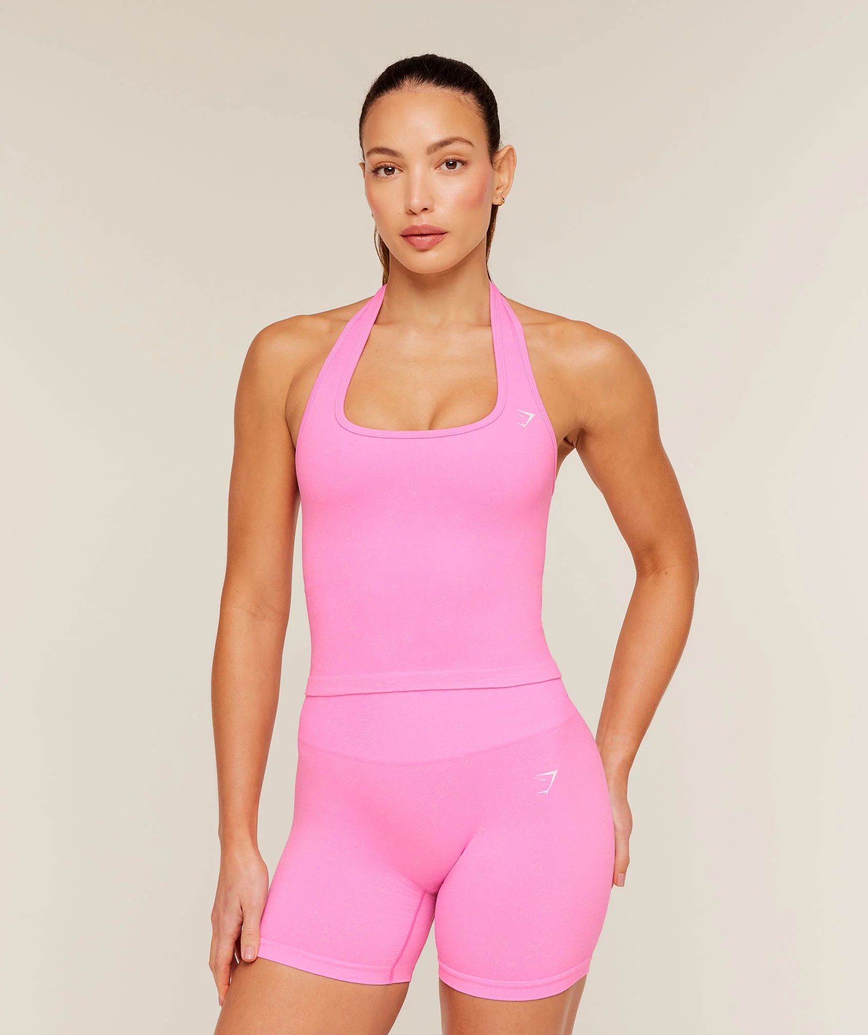 Gymshark Adapt Fleck x Whitney Tank With Shelf - Focus Pink/Tinted White