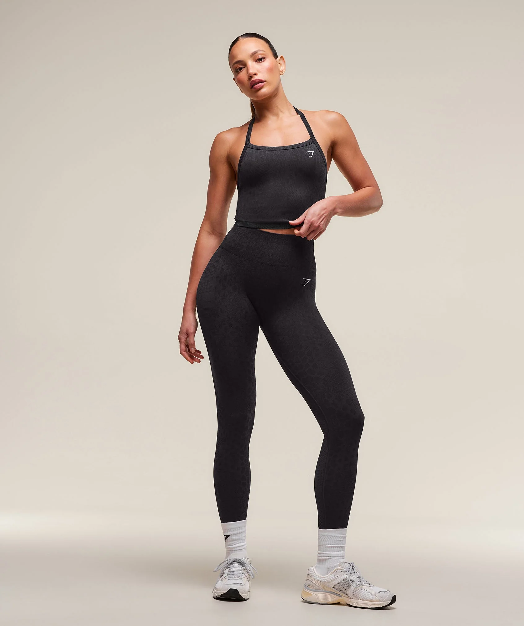 Gymshark Adapt Animal X Whitney Seamless Leggings - Asphalt Grey/Black - Image 4