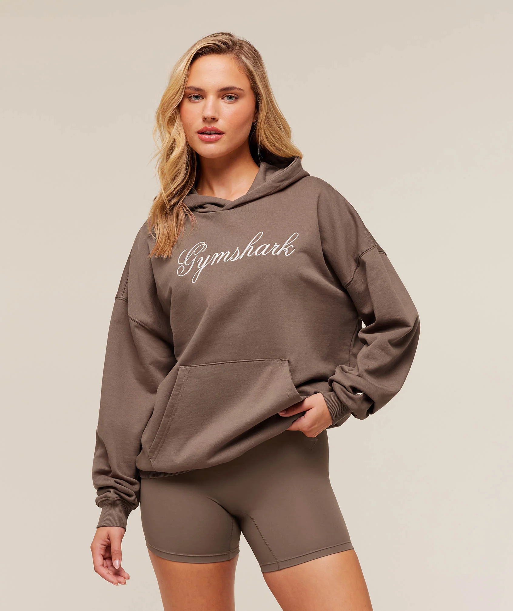 Gymshark All Seasons Graphic Hoodie - Soft Brown - Image 2