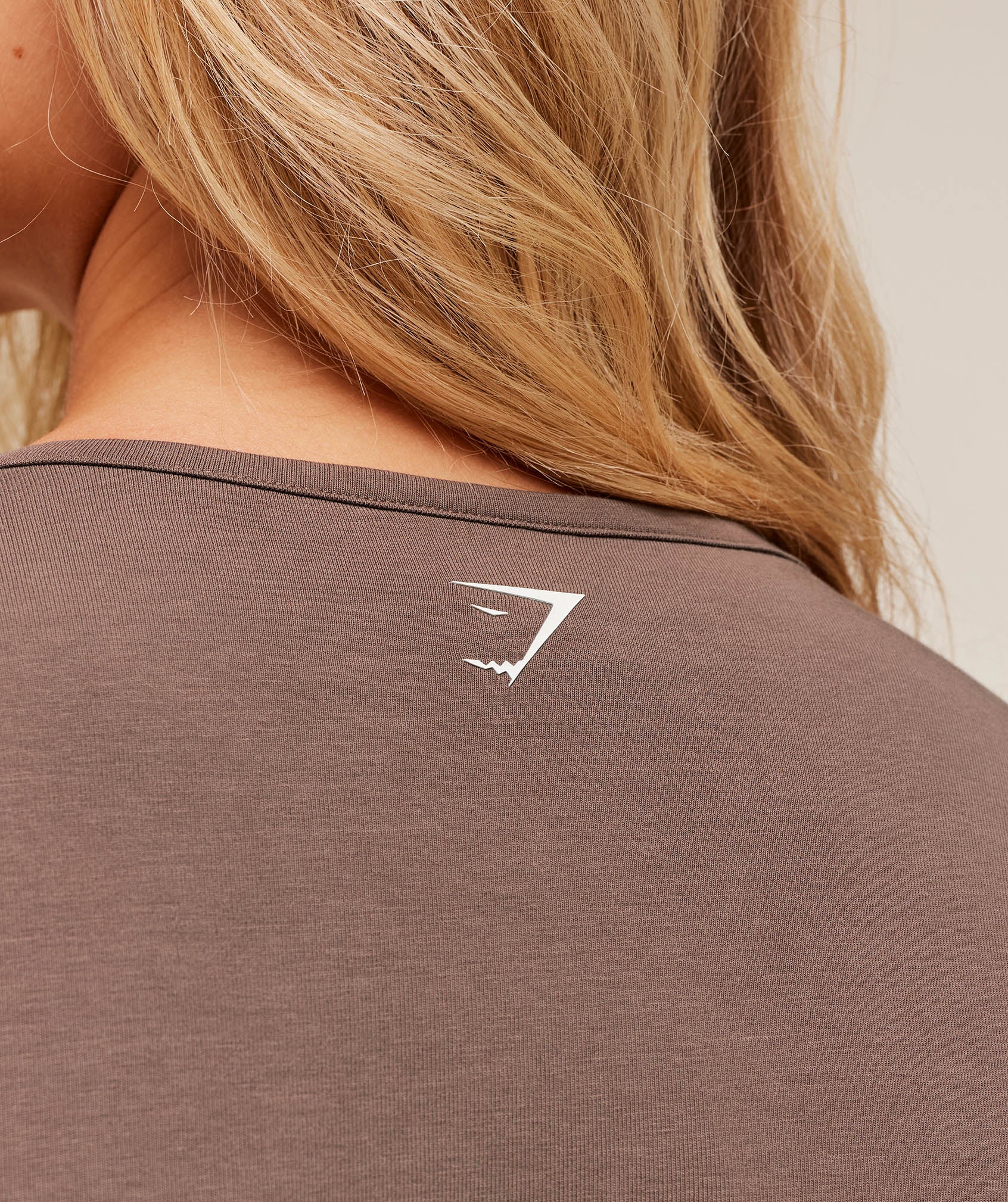 Gymshark All Seasons Graphic Long Sleeve Baby Tee - Soft Brown - Image 5