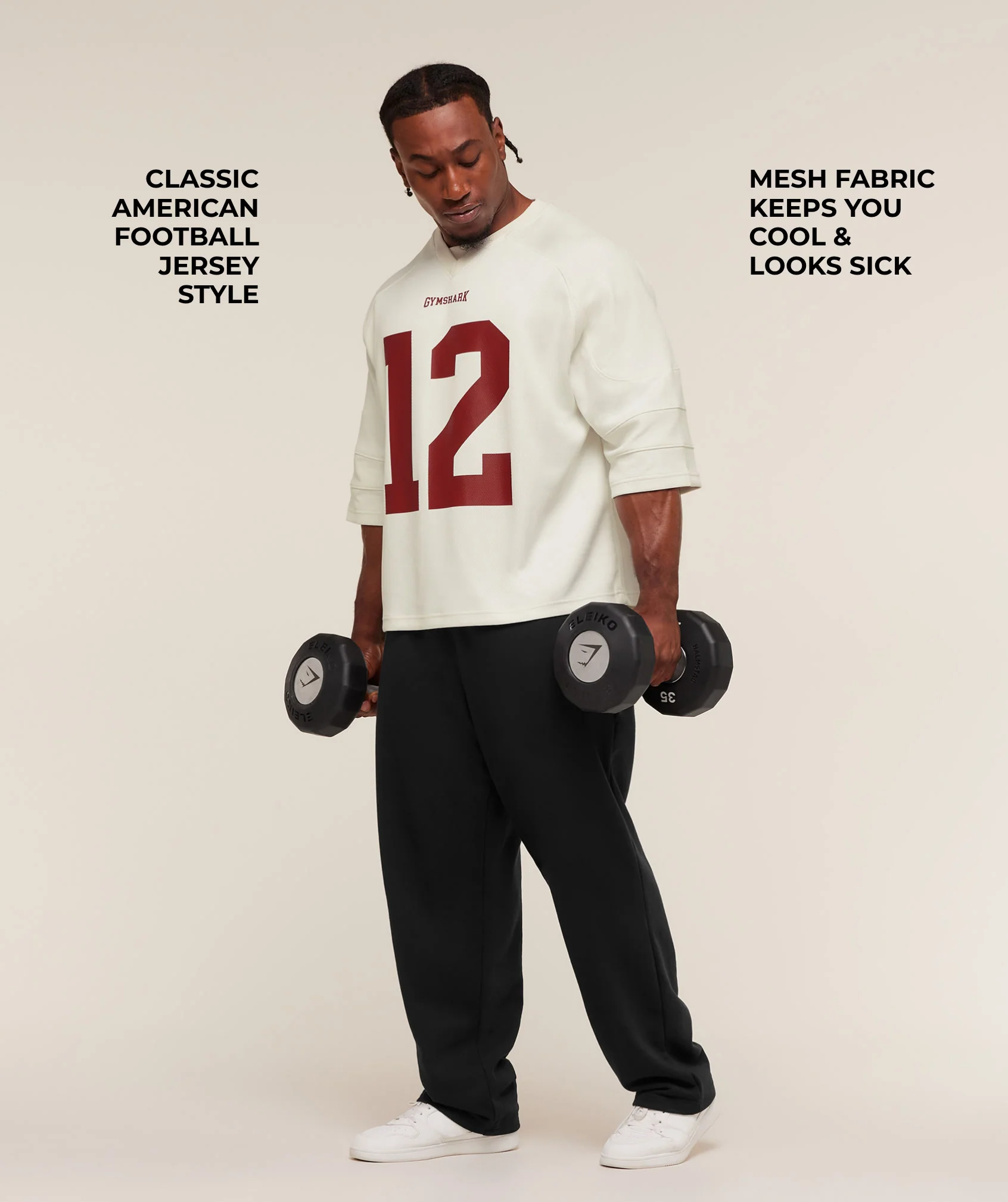 Gymshark American Football Jersey - Soft White - Image 2