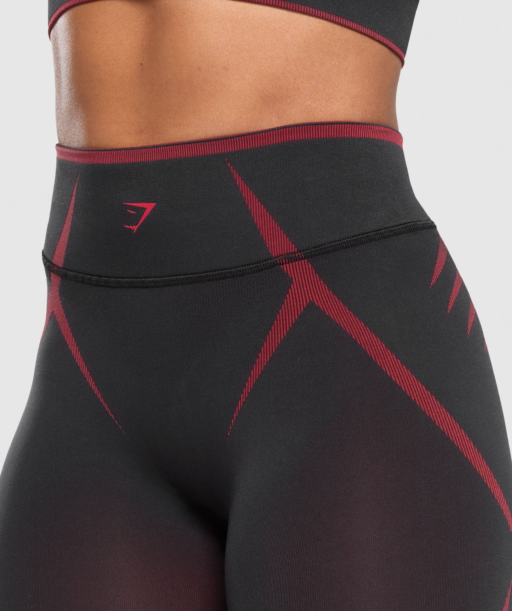 Gymshark Apex Lift Seamless Leggings - Black/Carmine Red - Image 5