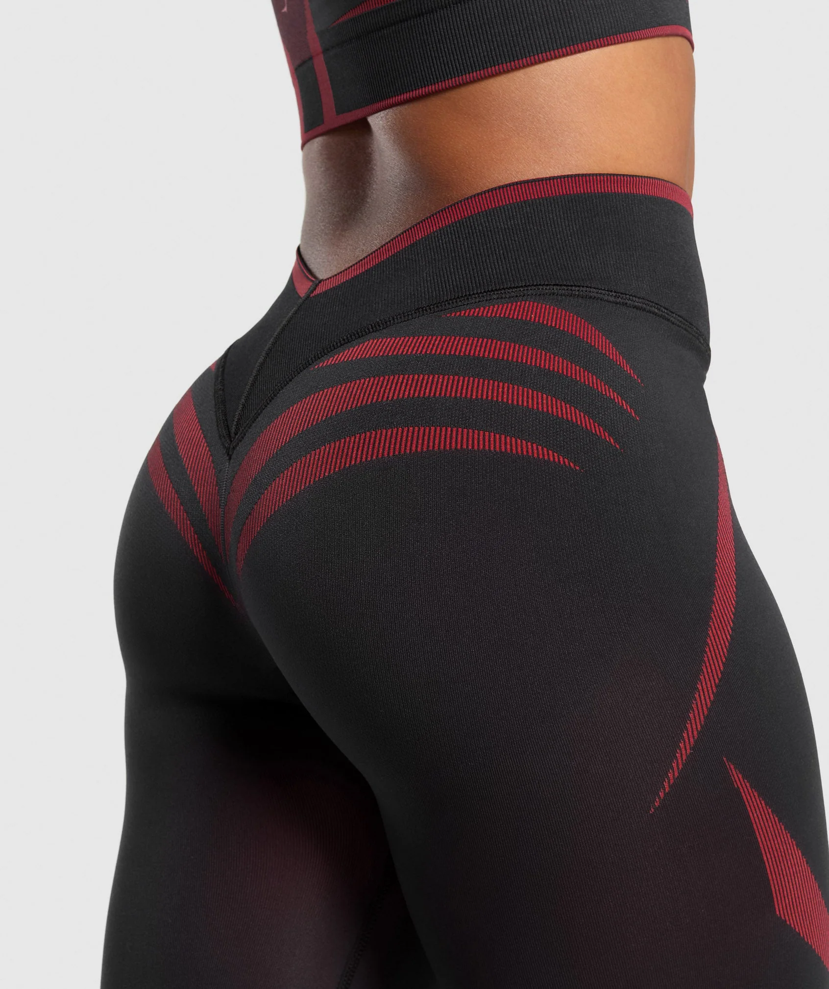 Gymshark Apex Lift Seamless Leggings - Black/Carmine Red - Image 6