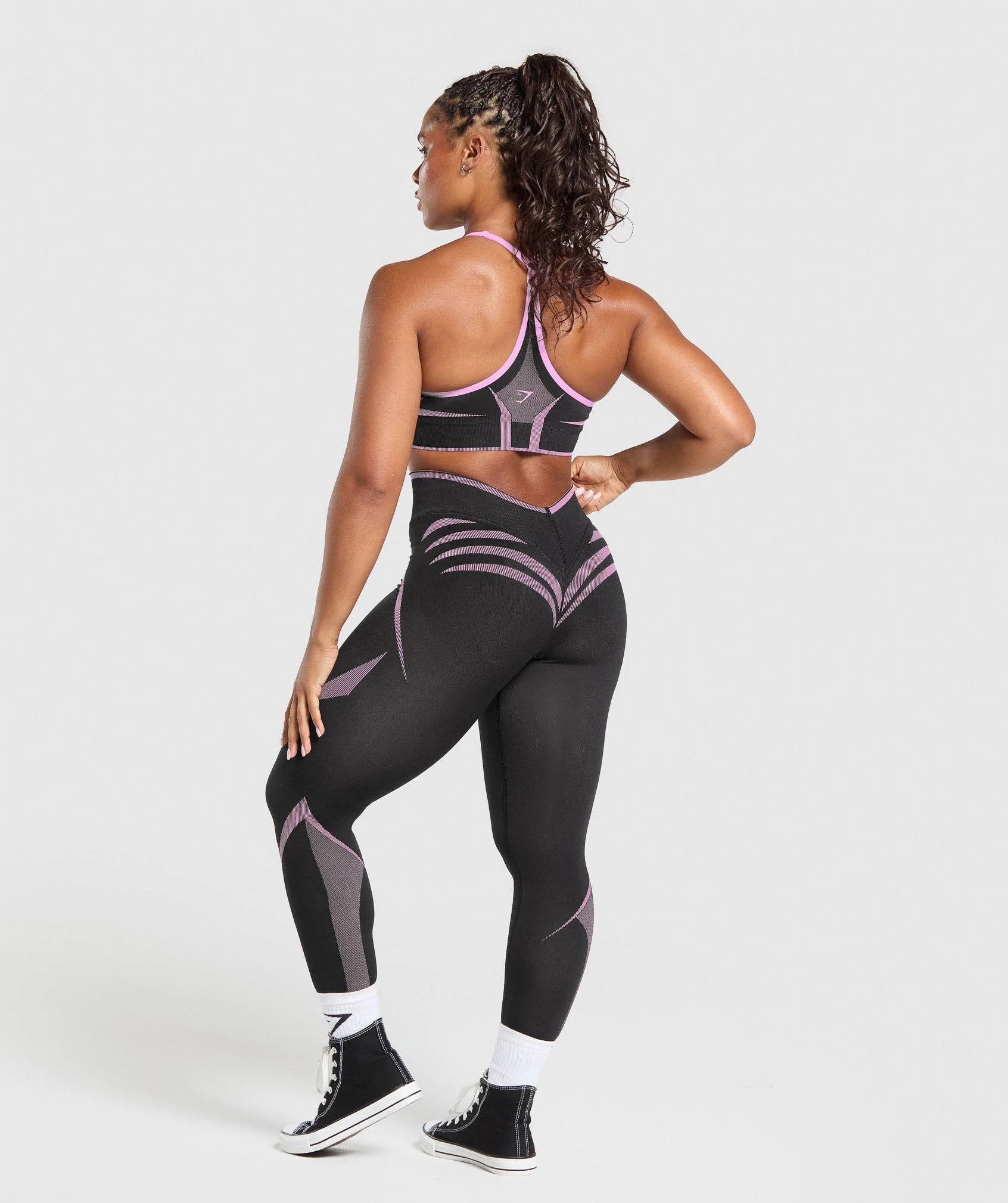 Gymshark Apex Lift Seamless Leggings - Darkest Purple/Sour Pink - Image 4