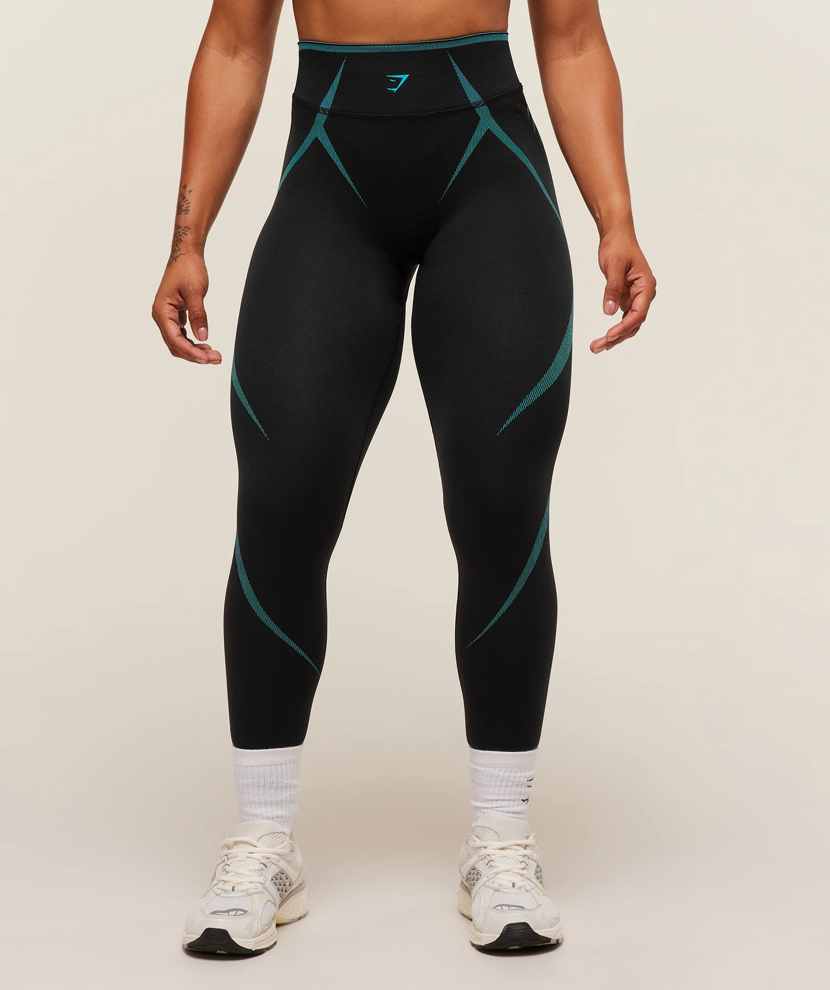 Gymshark Apex Lift Seamless Leggings - Black/Brand Blue