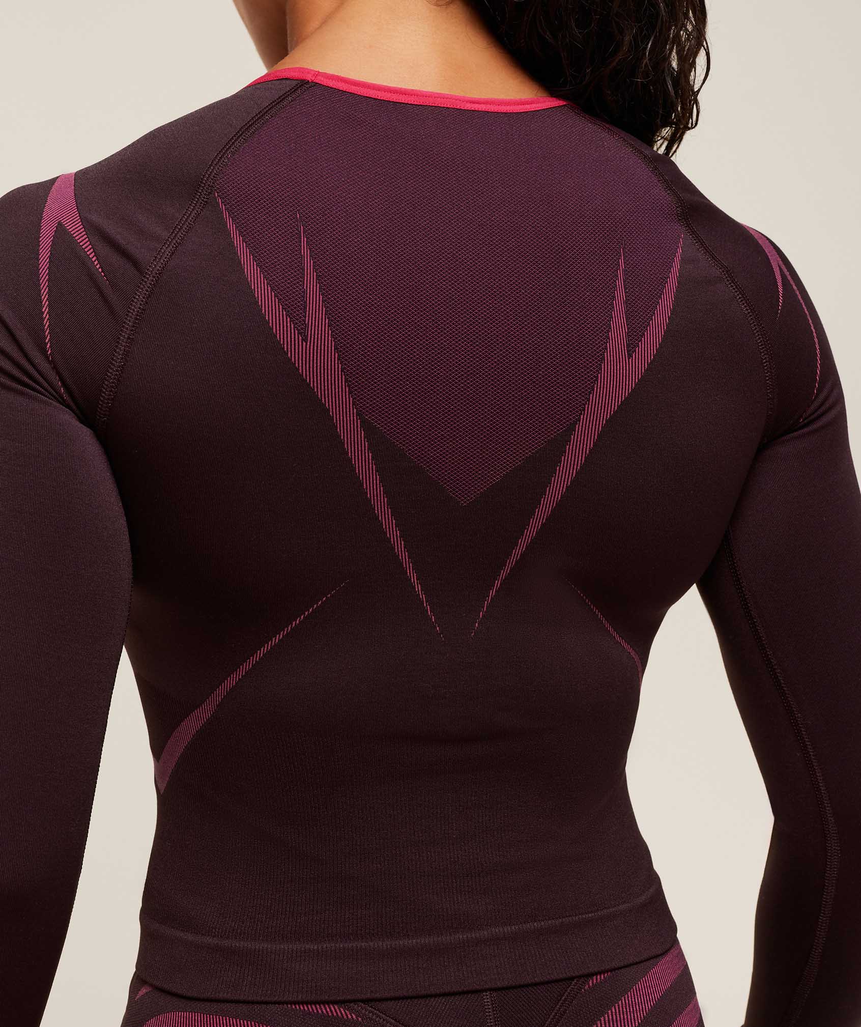 Gymshark Apex Lift Seamless Long Sleeve Crop Top - Cherry Purple/Build Pink - Image 6