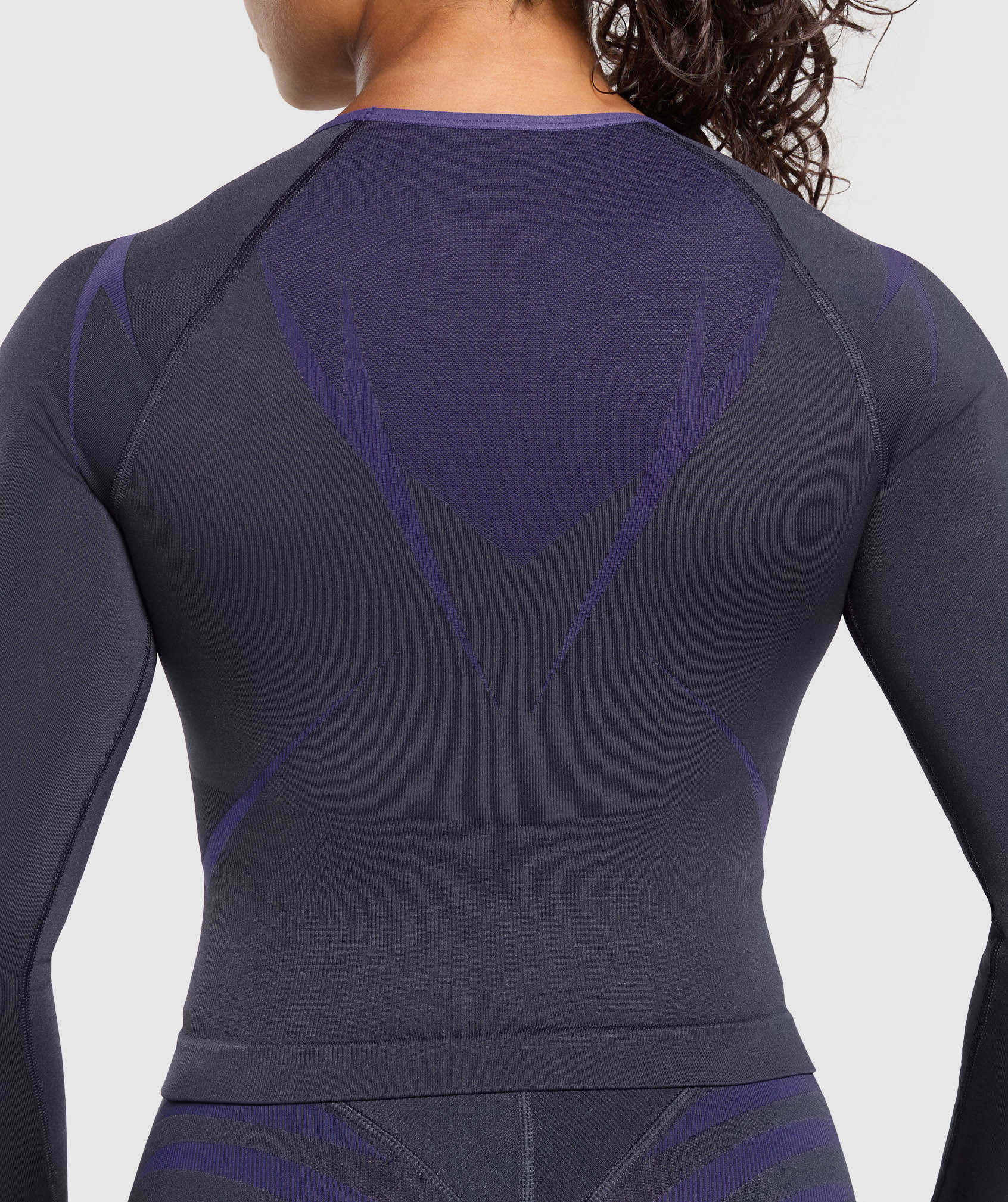 Gymshark Apex Lift Seamless Long Sleeve Crop Top - Heavy Blue/Cobalt Purple - Image 7