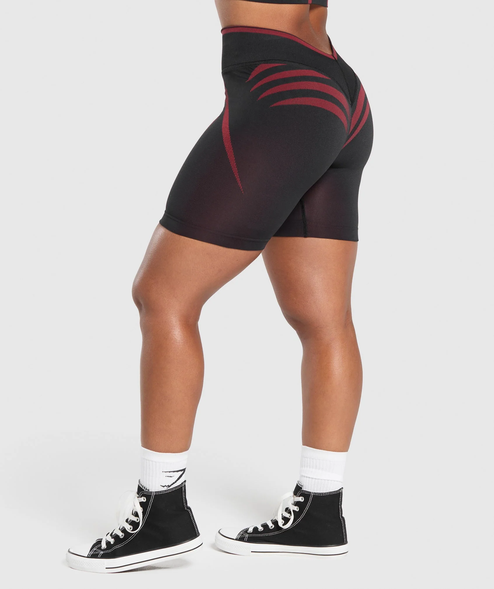 Gymshark Apex Lift Seamless Shorts - Black/Carmine Red - Image 3