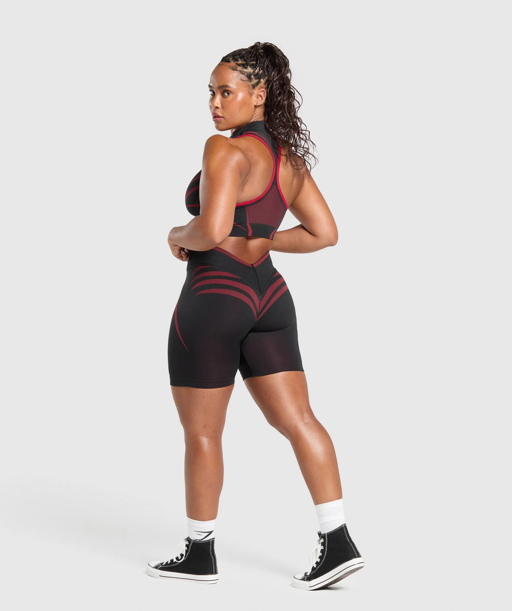 Gymshark Apex Lift Seamless Shorts - Black/Carmine Red - Image 4
