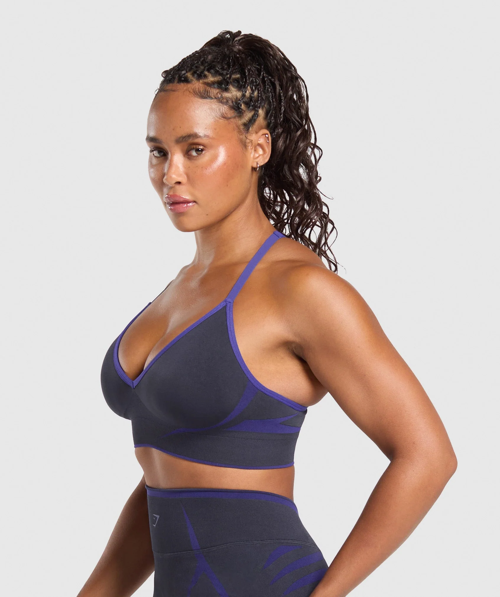 Gymshark Apex Lift Seamless Sports Bra - Heavy Blue/Cobalt Purple - Image 3