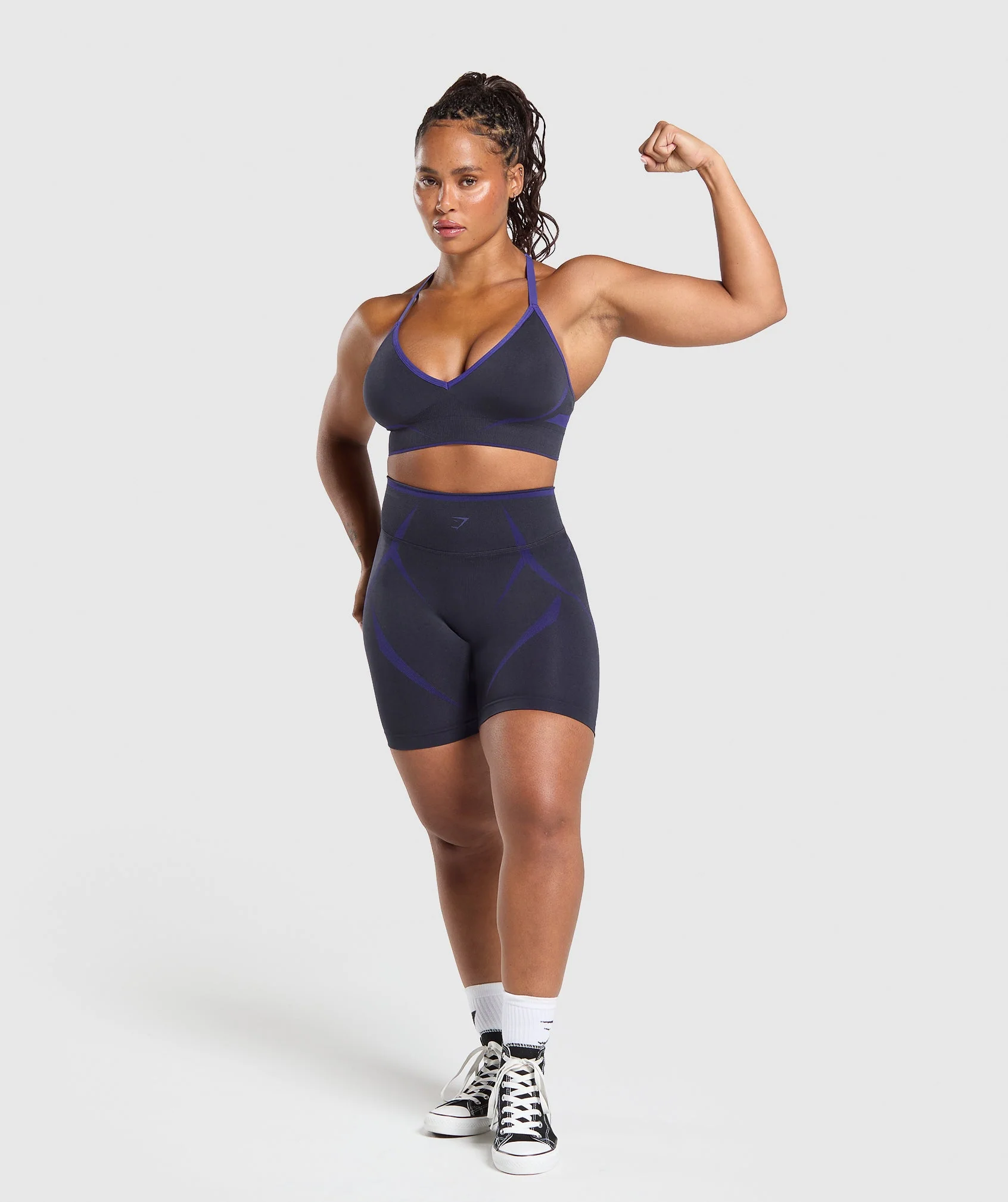 Gymshark Apex Lift Seamless Sports Bra - Heavy Blue/Cobalt Purple - Image 4