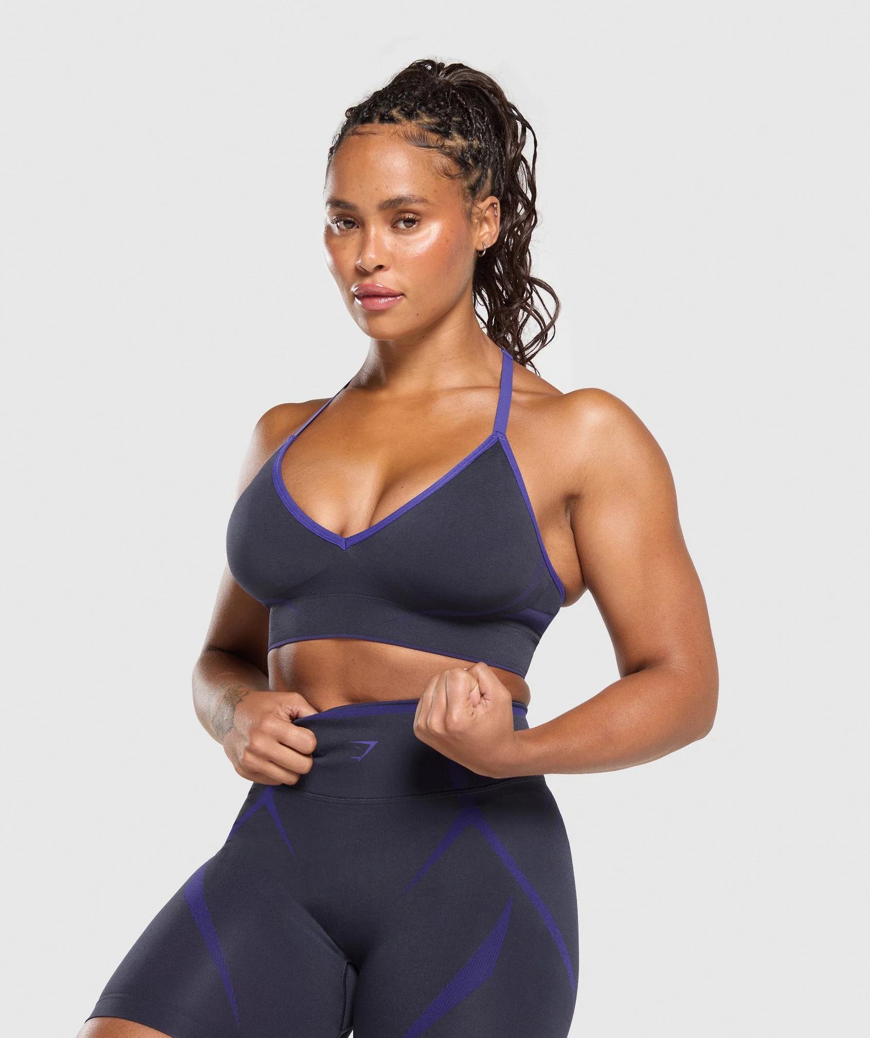 Gymshark Apex Lift Seamless Sports Bra - Heavy Blue/Cobalt Purple - Image 5
