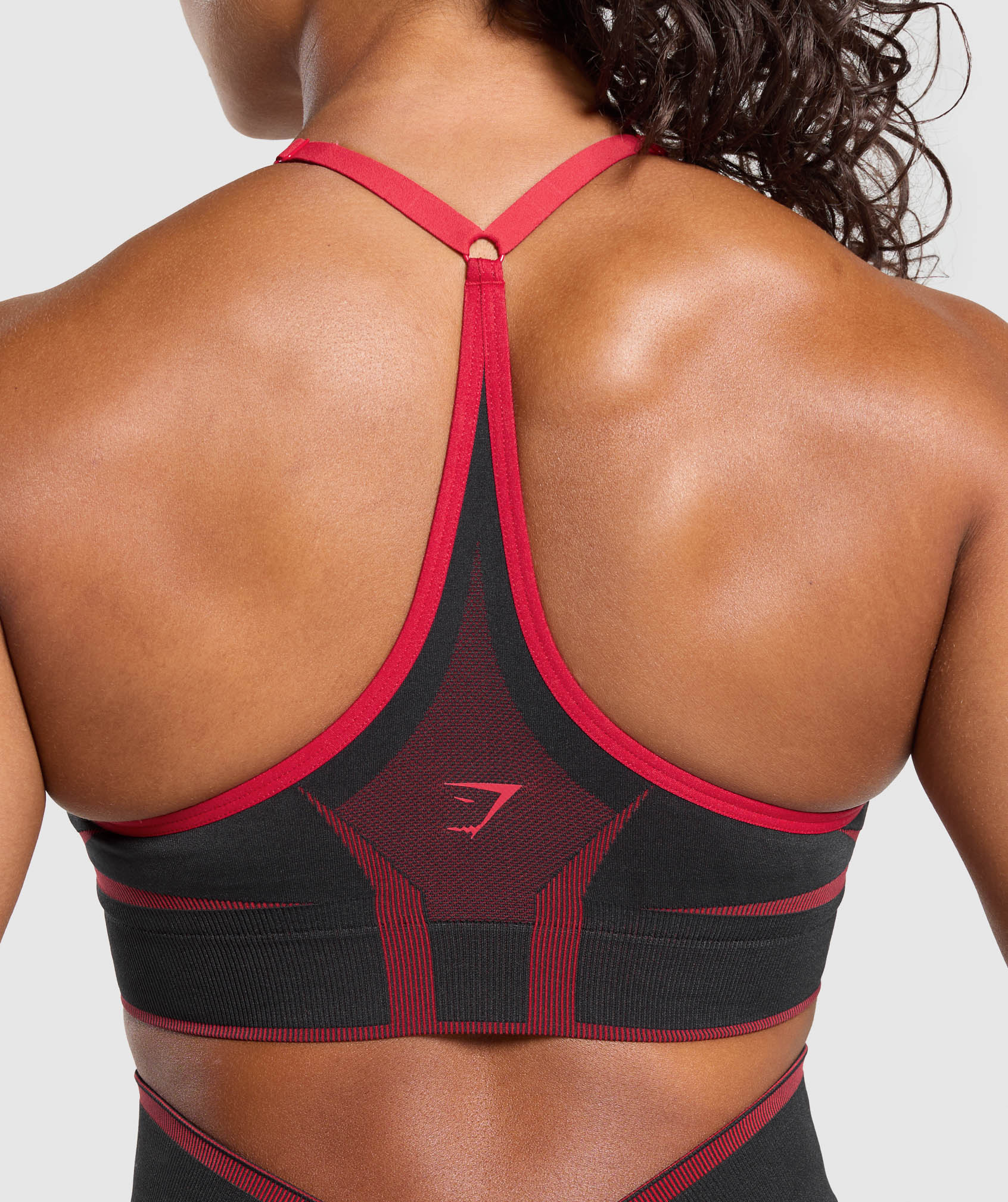 Gymshark Apex Lift Seamless Sports Bra - Black/Carmine Red - Image 6