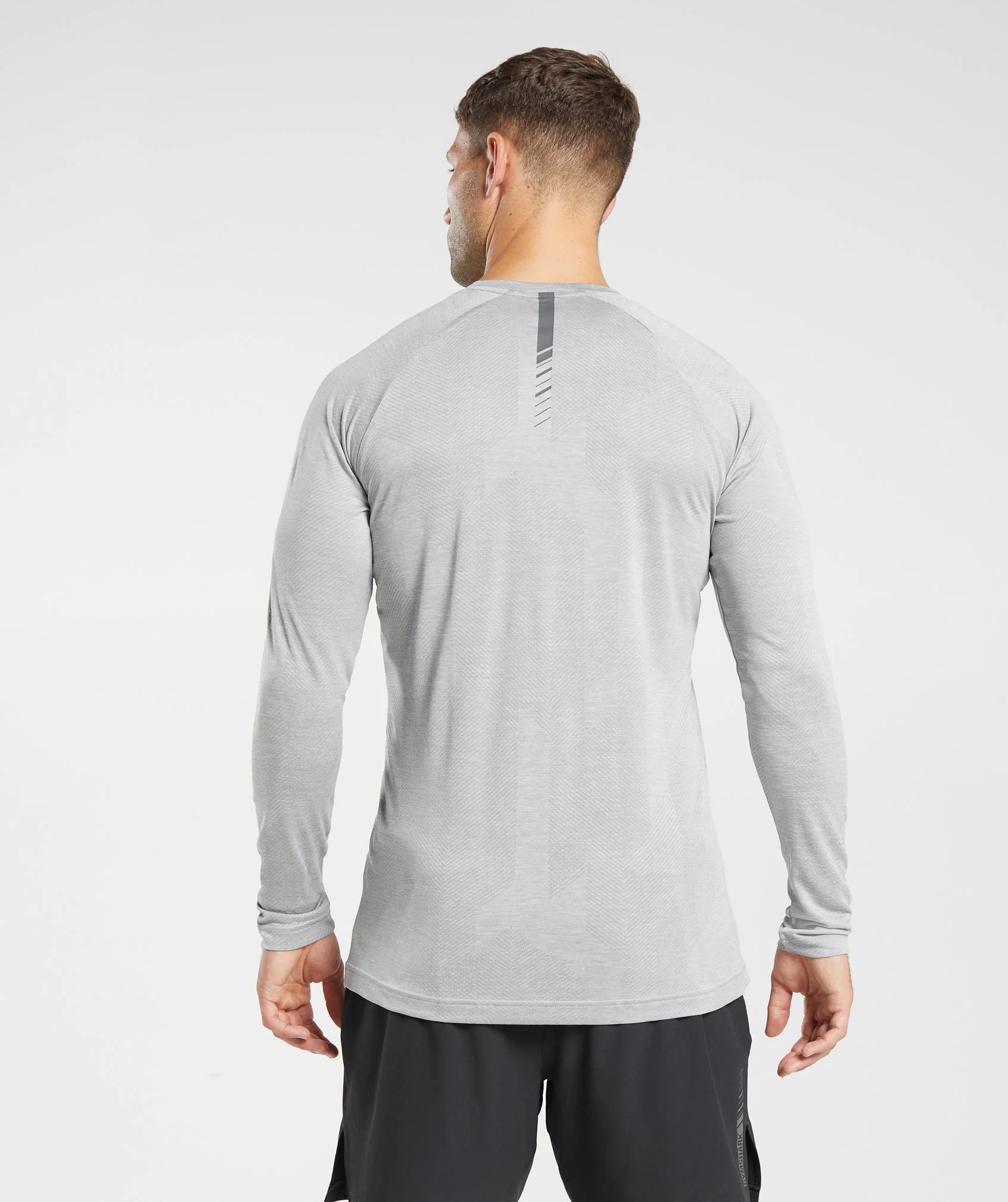 Gymshark Apex Long Sleeve T-Shirt - Light Grey/Smokey Grey - Image 2