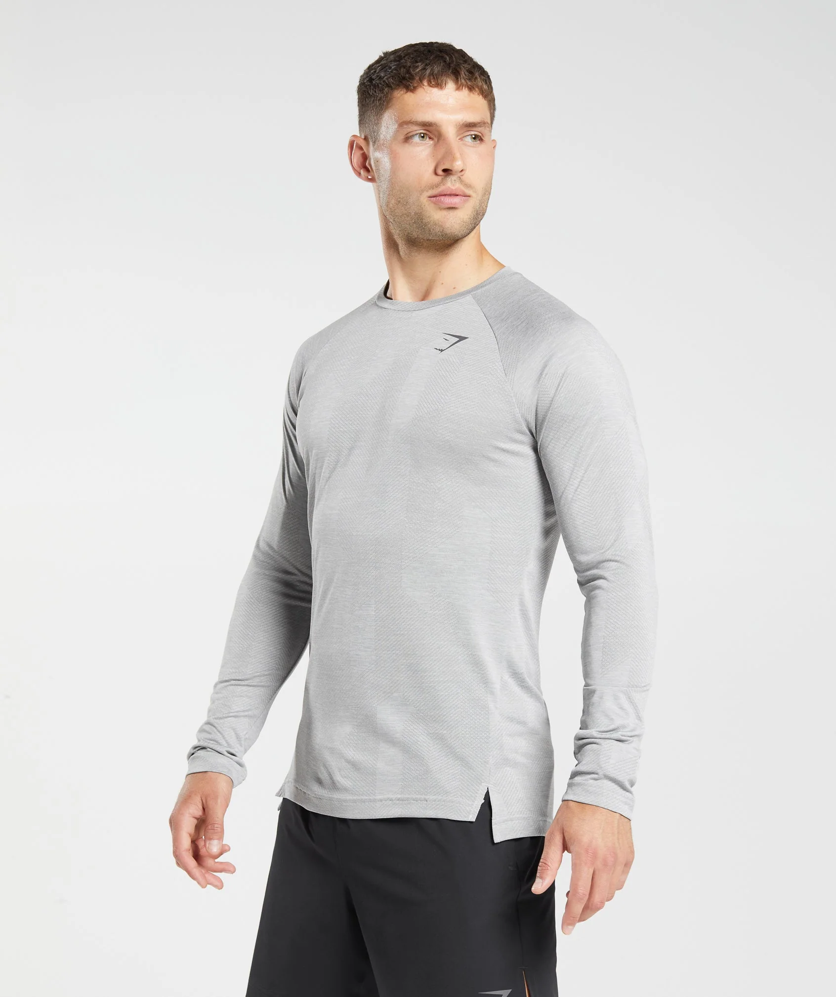 Gymshark Apex Long Sleeve T-Shirt - Light Grey/Smokey Grey - Image 3