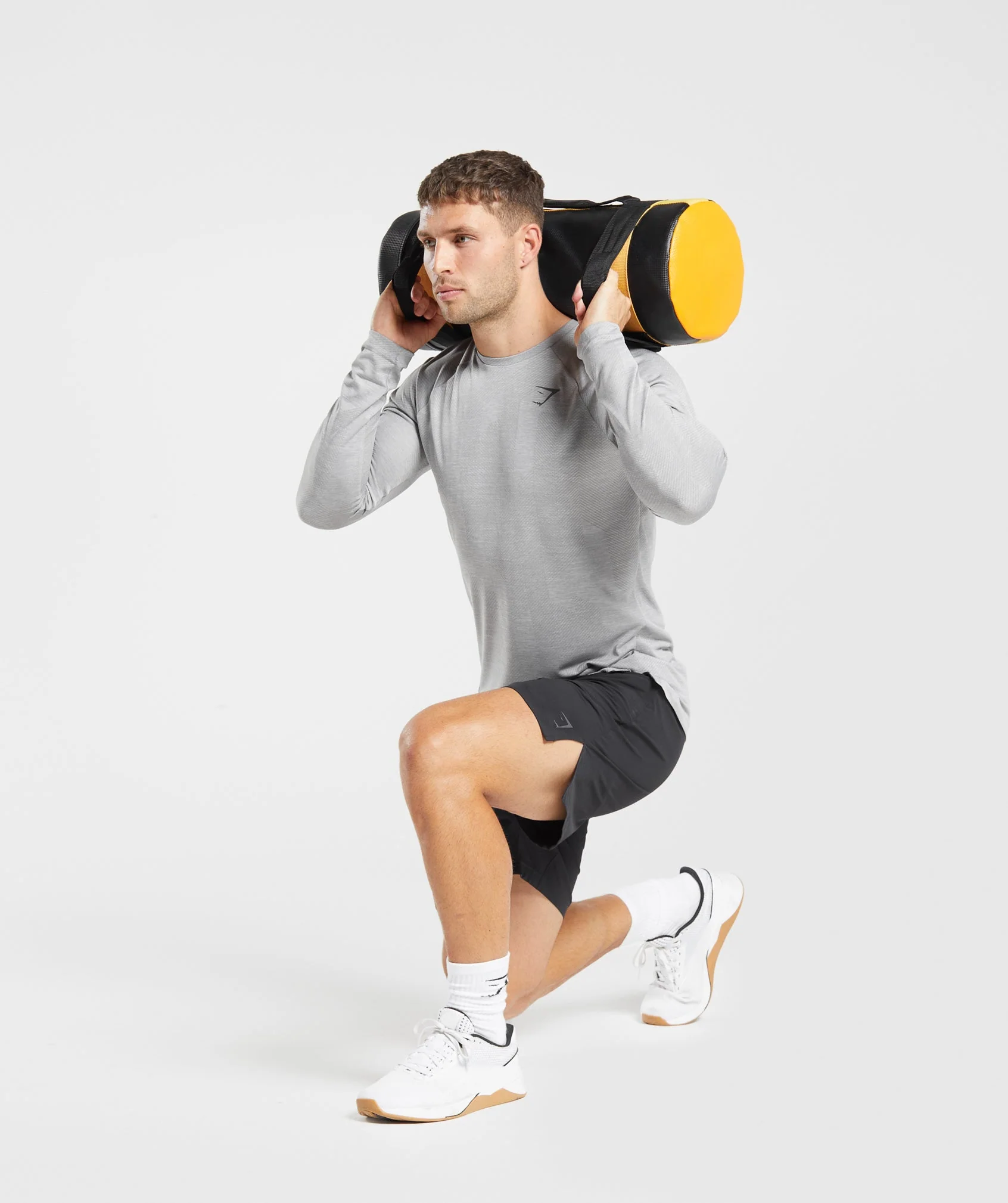 Gymshark Apex Long Sleeve T-Shirt - Light Grey/Smokey Grey - Image 4